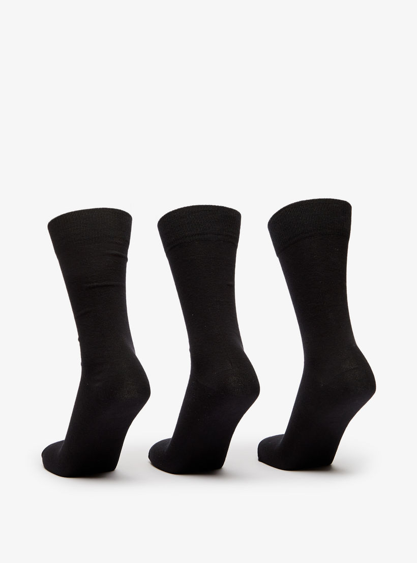 Gloo Solid Crew Length Socks - Set of 3-men-socks-image-3