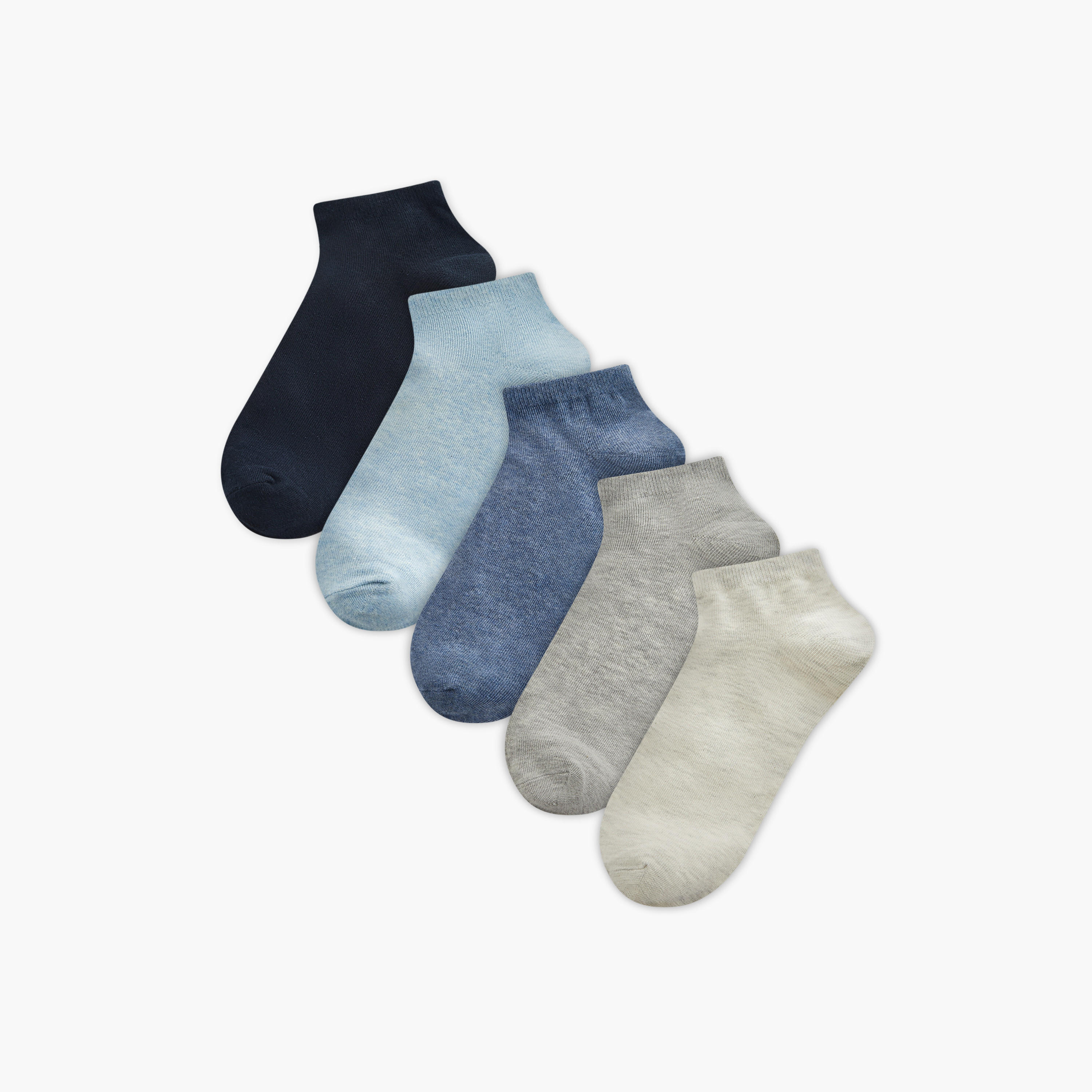 Gloo Solid Ankle Length Socks - Set of 5-men-socks-image-1