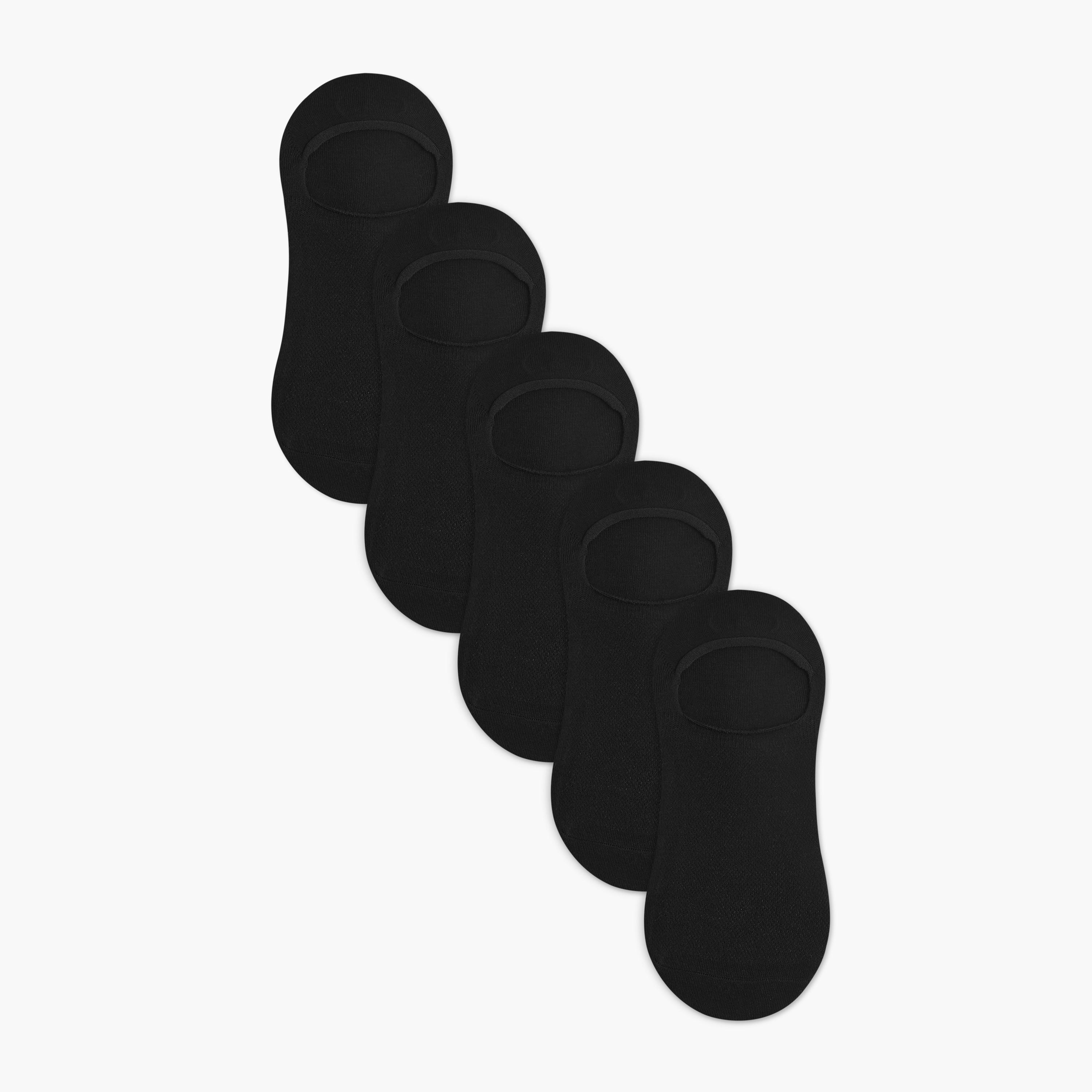 Gloo Textured Non Terry No Show Socks - Set of 5-men-socks-image-1