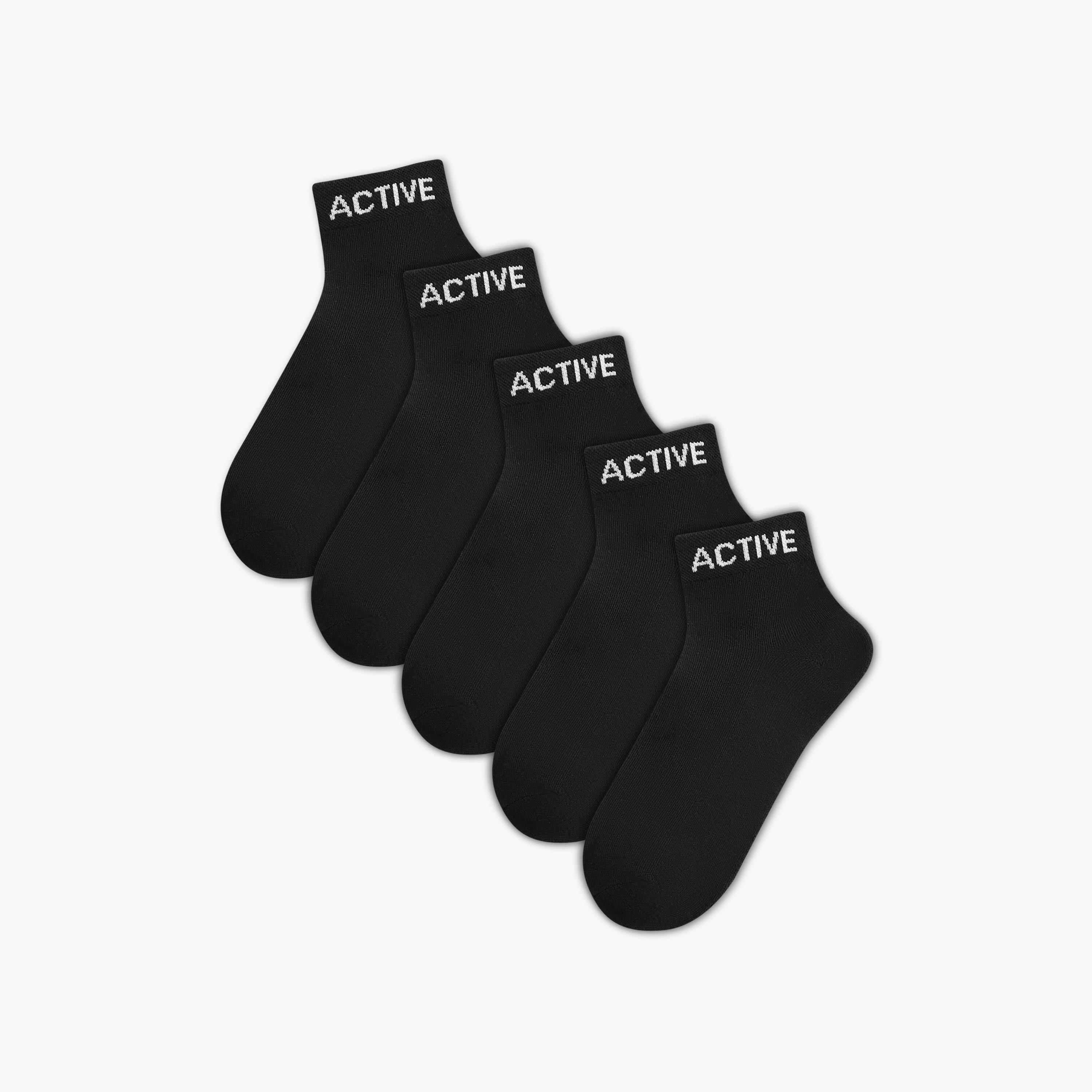 Gloo Printed Half Terry Ankle Length Cushioned Socks - Set of 5-men-socks-image-1