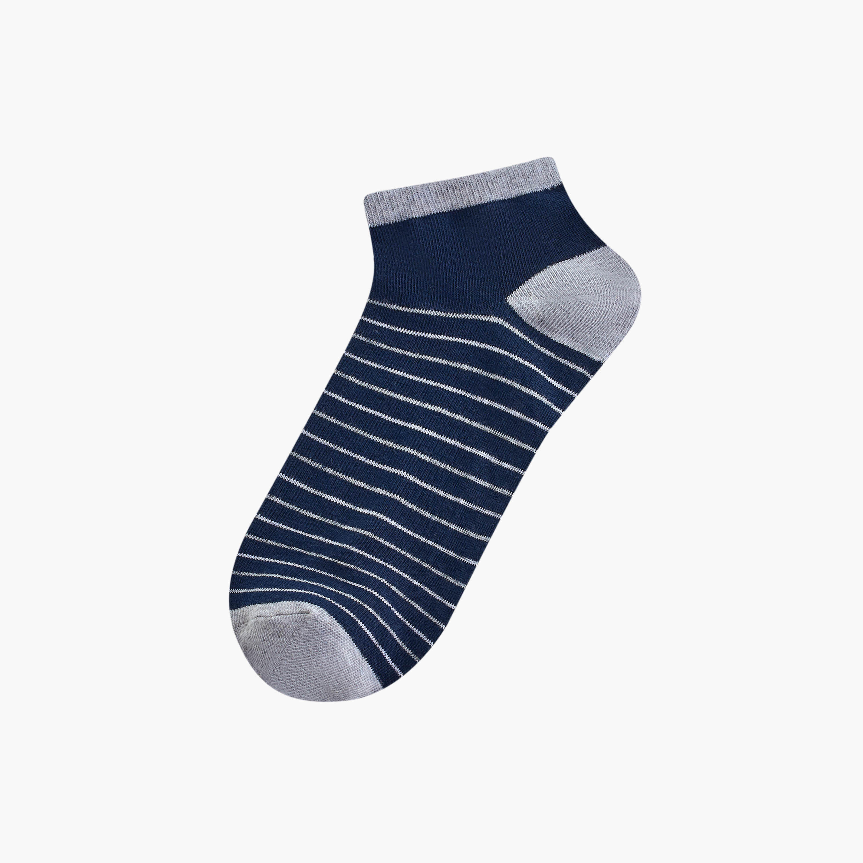 Gloo Striped Non Terry Ankle Length Socks - Set of 5-men-socks-image-2