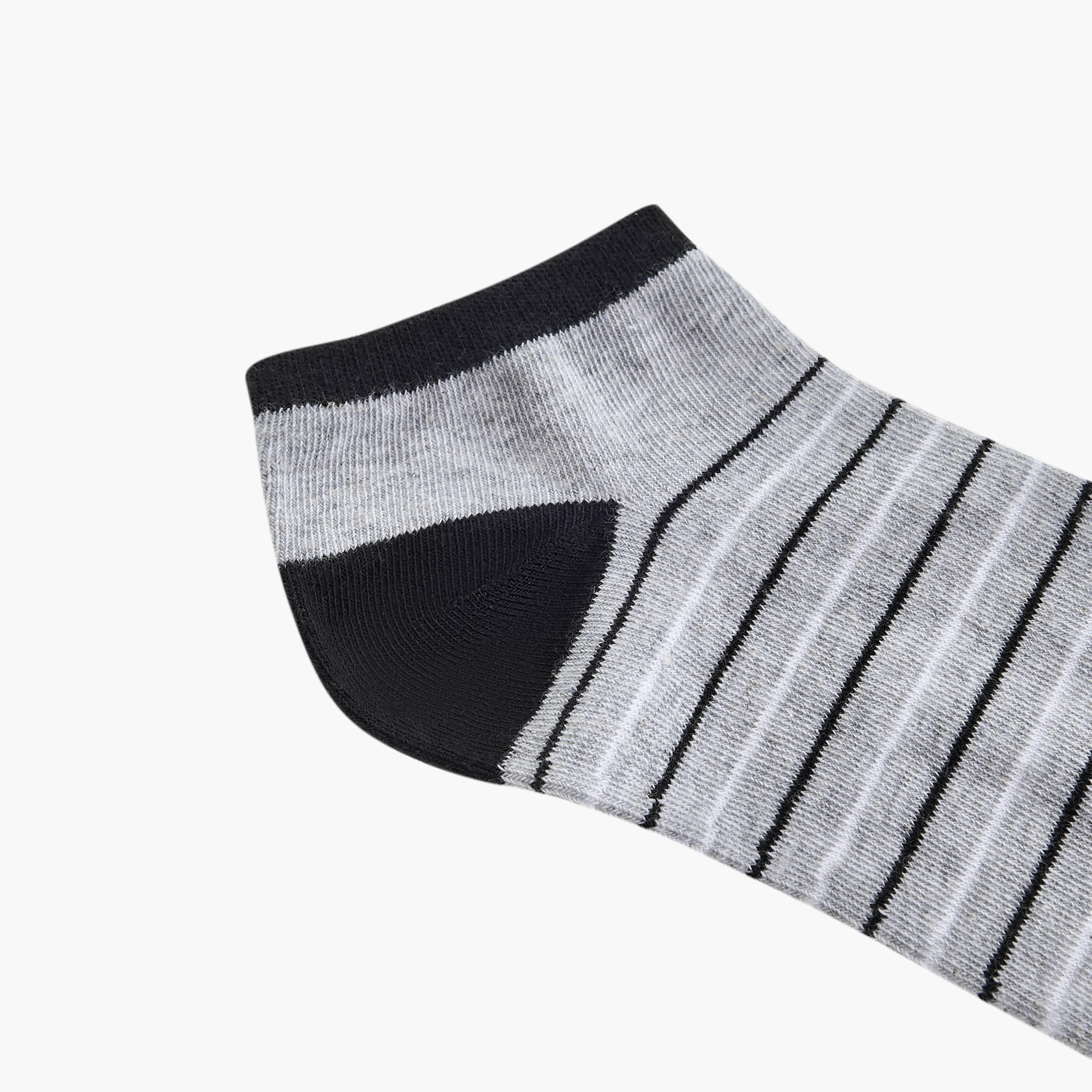 Gloo Striped Non Terry Ankle Length Socks - Set of 5-men-socks-image-5