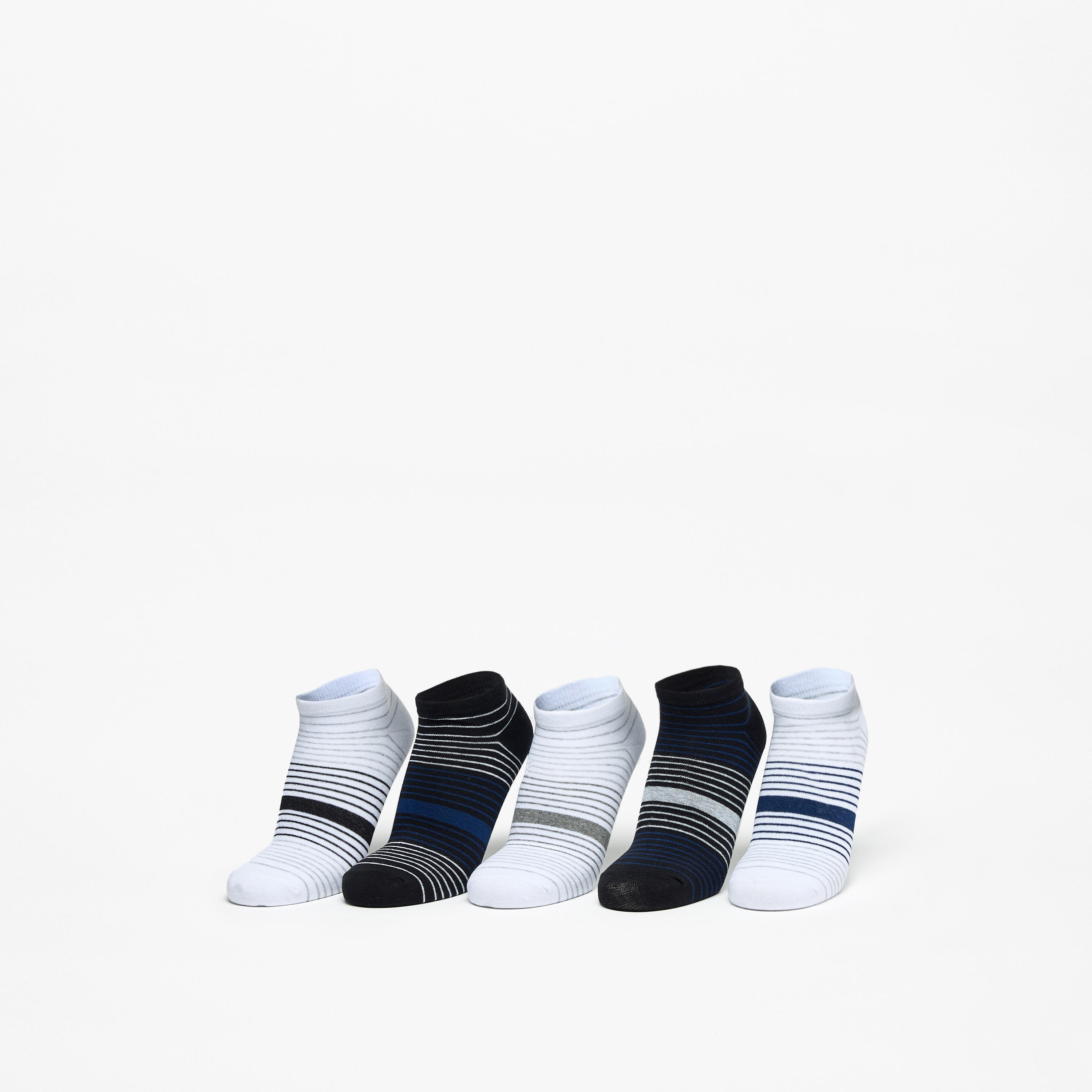 طقم جوارب مخططة 5 أزواج بطول الكاحل من جلو-men-socks-image-1