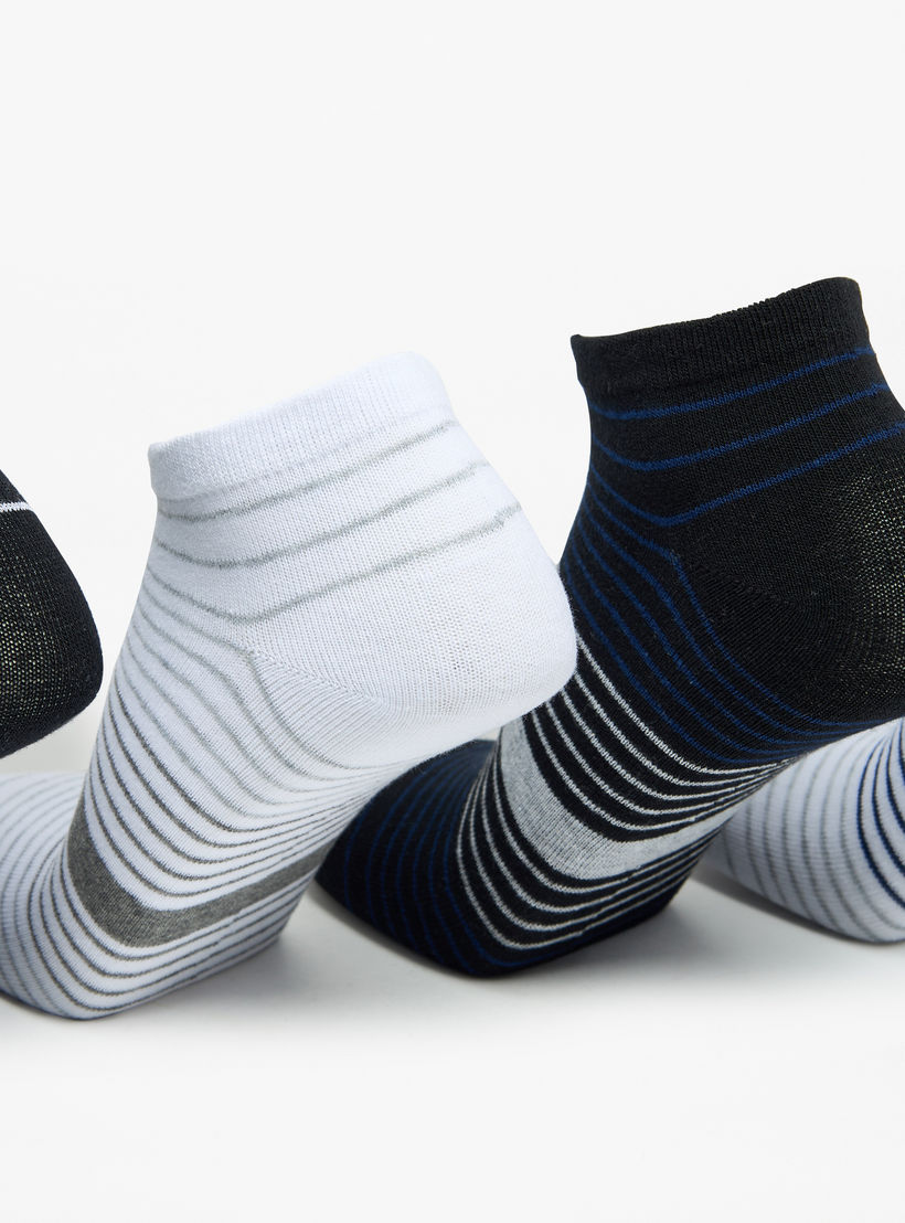 طقم جوارب مخططة 5 أزواج بطول الكاحل من جلو-men-socks-image-2