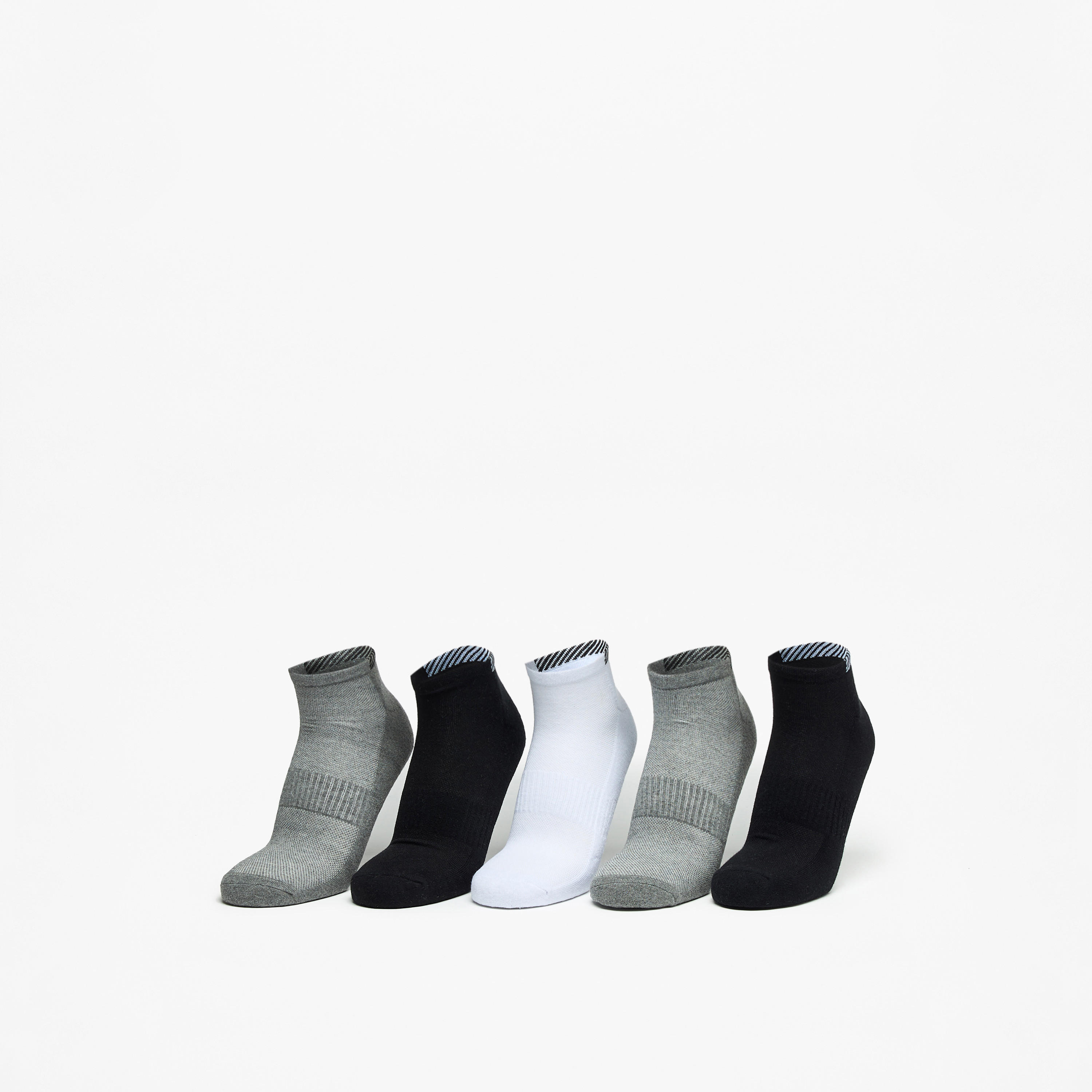 جوارب مبطنة بارزة الملمس بطول الكاحل من جلو - طقم من 5 أزواج-men-socks-image-1