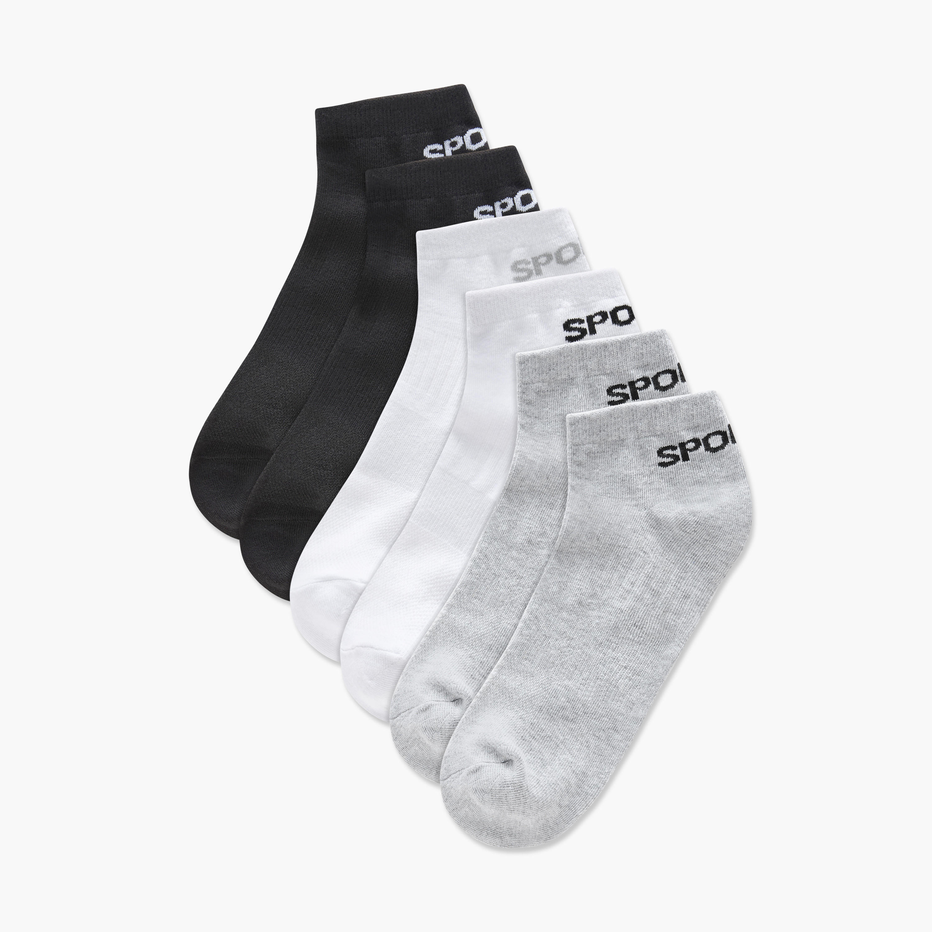 طقم جوارب 3 أزواج بطول الكاحل وبطبعات من جلو-men-socks-image-1