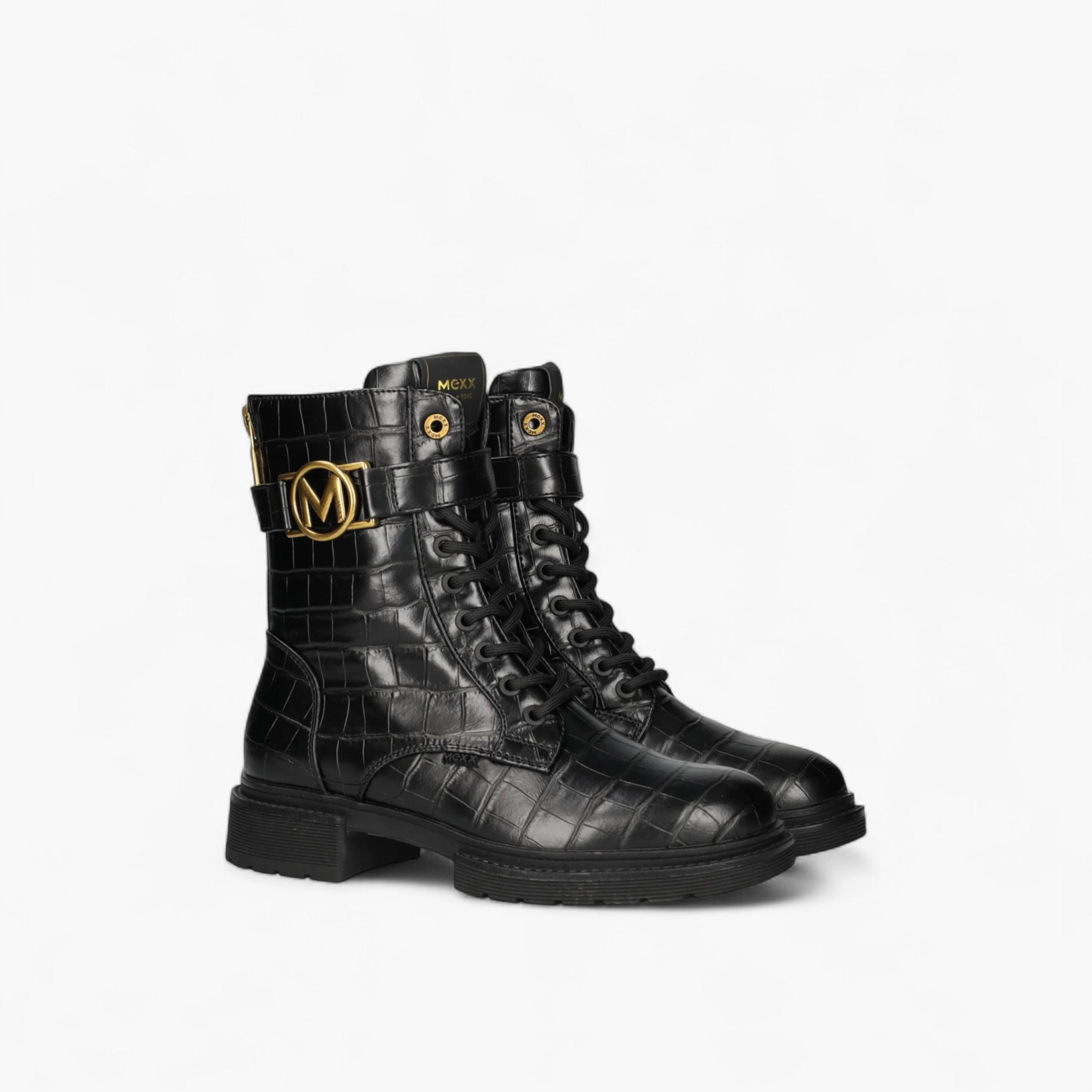 بوت بارز الملمس بطول الكاحل وبرباط إغلاق من ميكس-women-shoes-boots-image-1