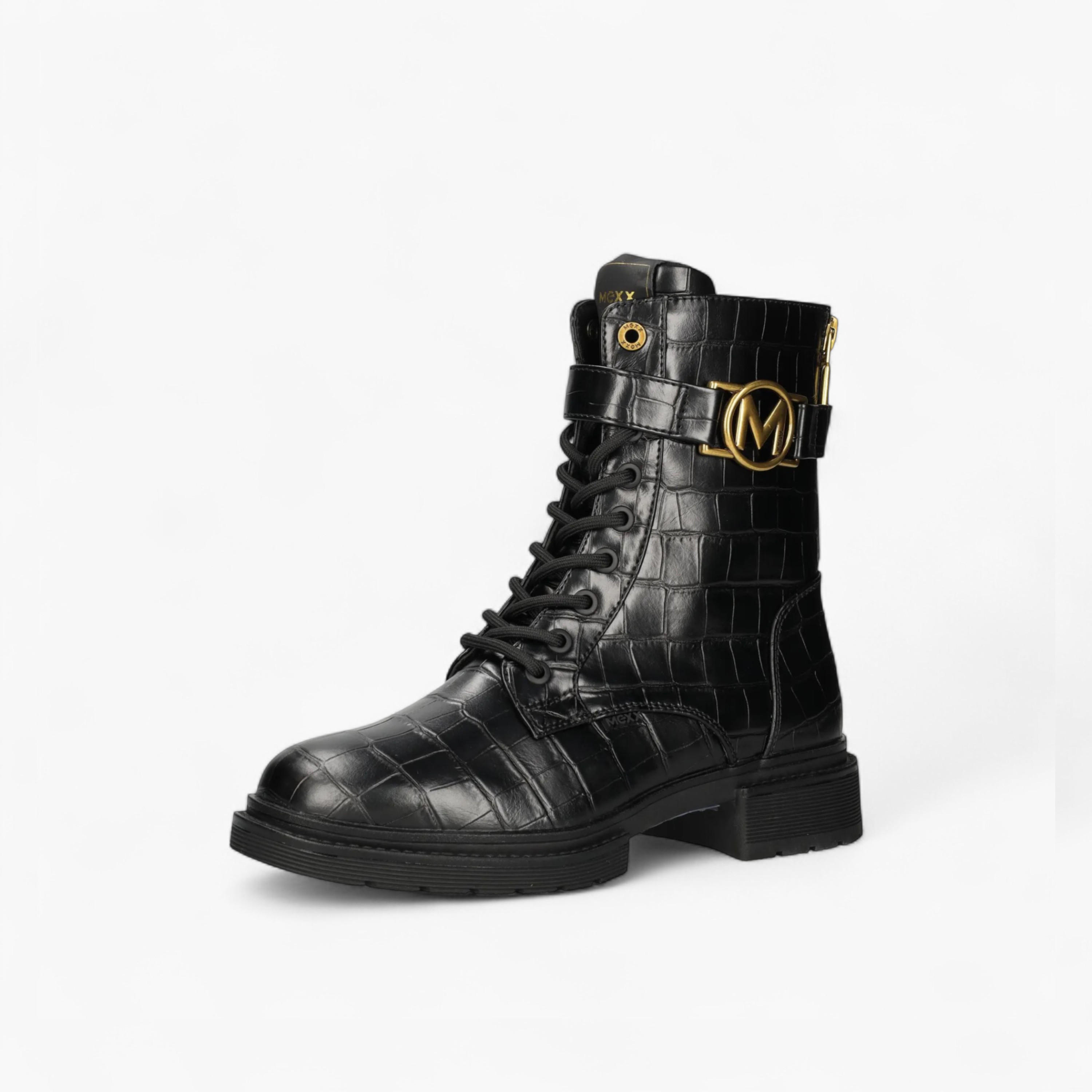 بوت بارز الملمس بطول الكاحل وبرباط إغلاق من ميكس-women-shoes-boots-image-7