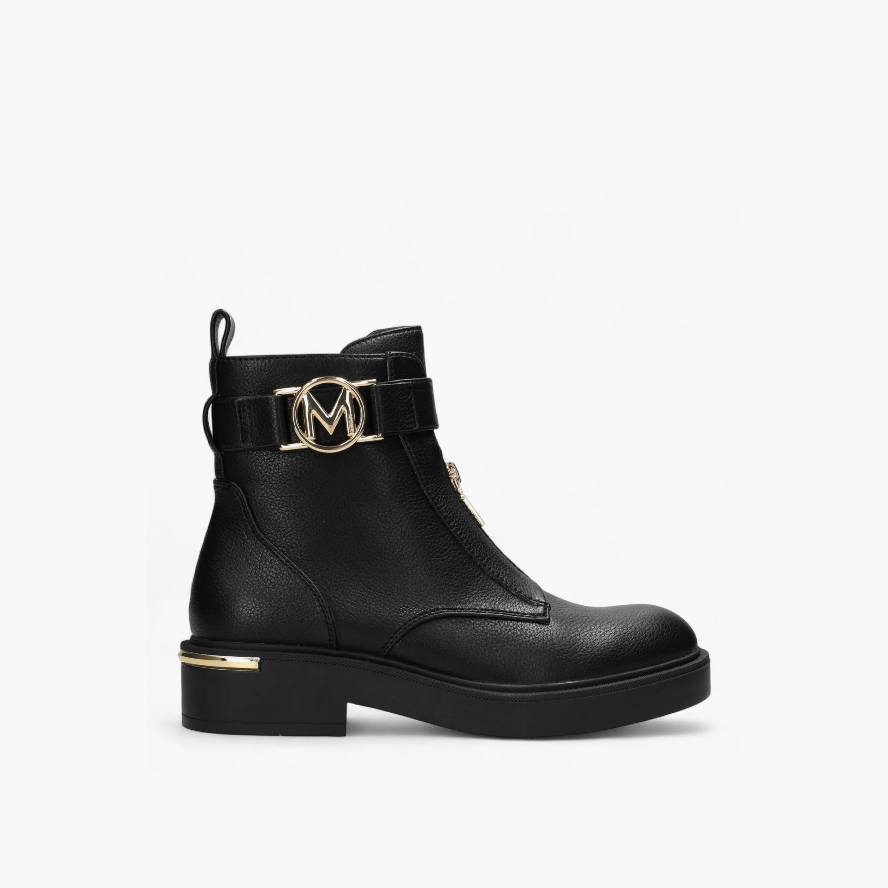 بوت طول كاحل بسحاب إغلاق وزينة ميتاليك من مكس-women-shoes-boots-image-2