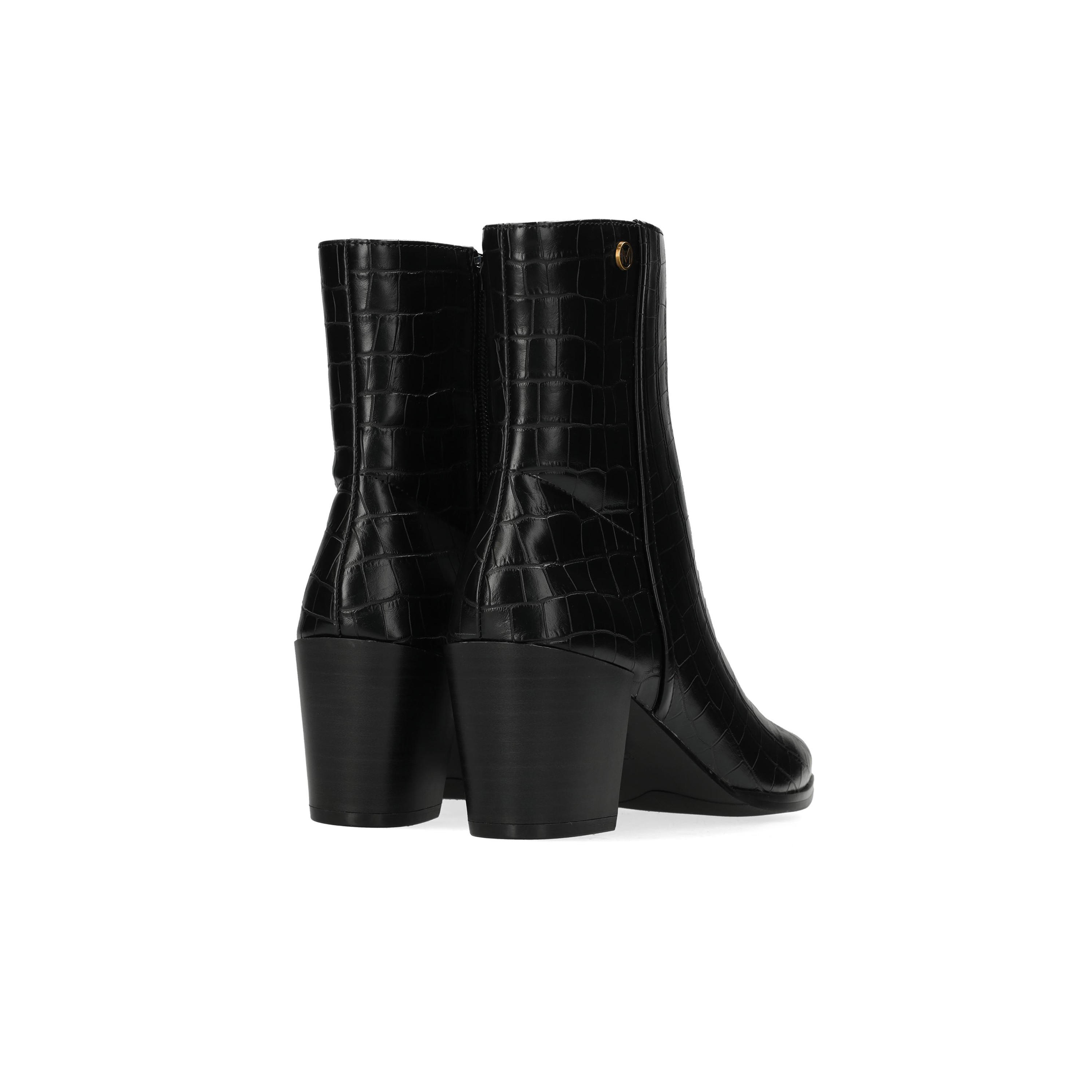بوت بارز الملمس بطول الكاحل وبكعب عريض وسحاب إغلاق من ميكس-women-shoes-boots-image-3