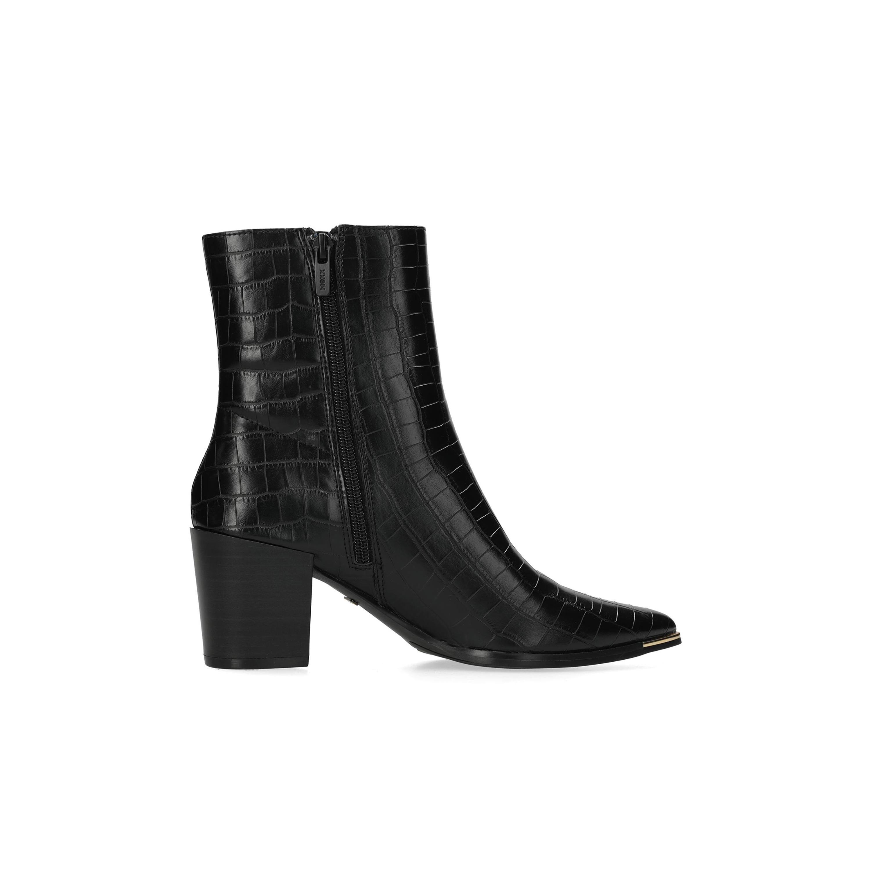 بوت بارز الملمس بطول الكاحل وبكعب عريض وسحاب إغلاق من ميكس-women-shoes-boots-image-4