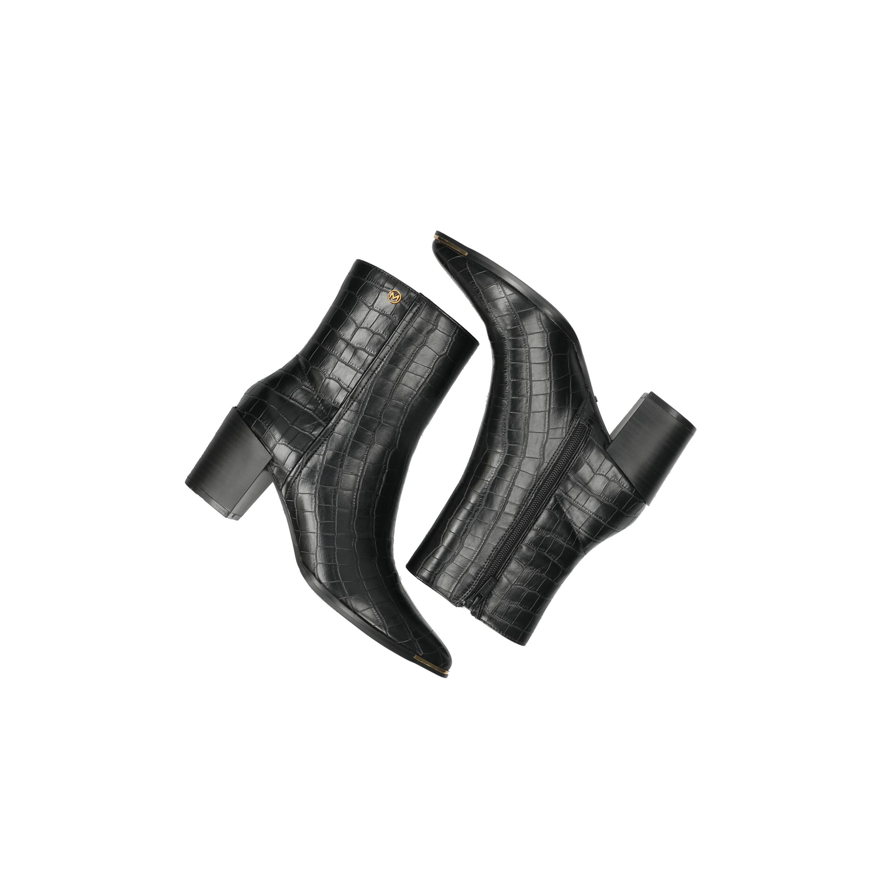 بوت بارز الملمس بطول الكاحل وبكعب عريض وسحاب إغلاق من ميكس-women-shoes-boots-image-5