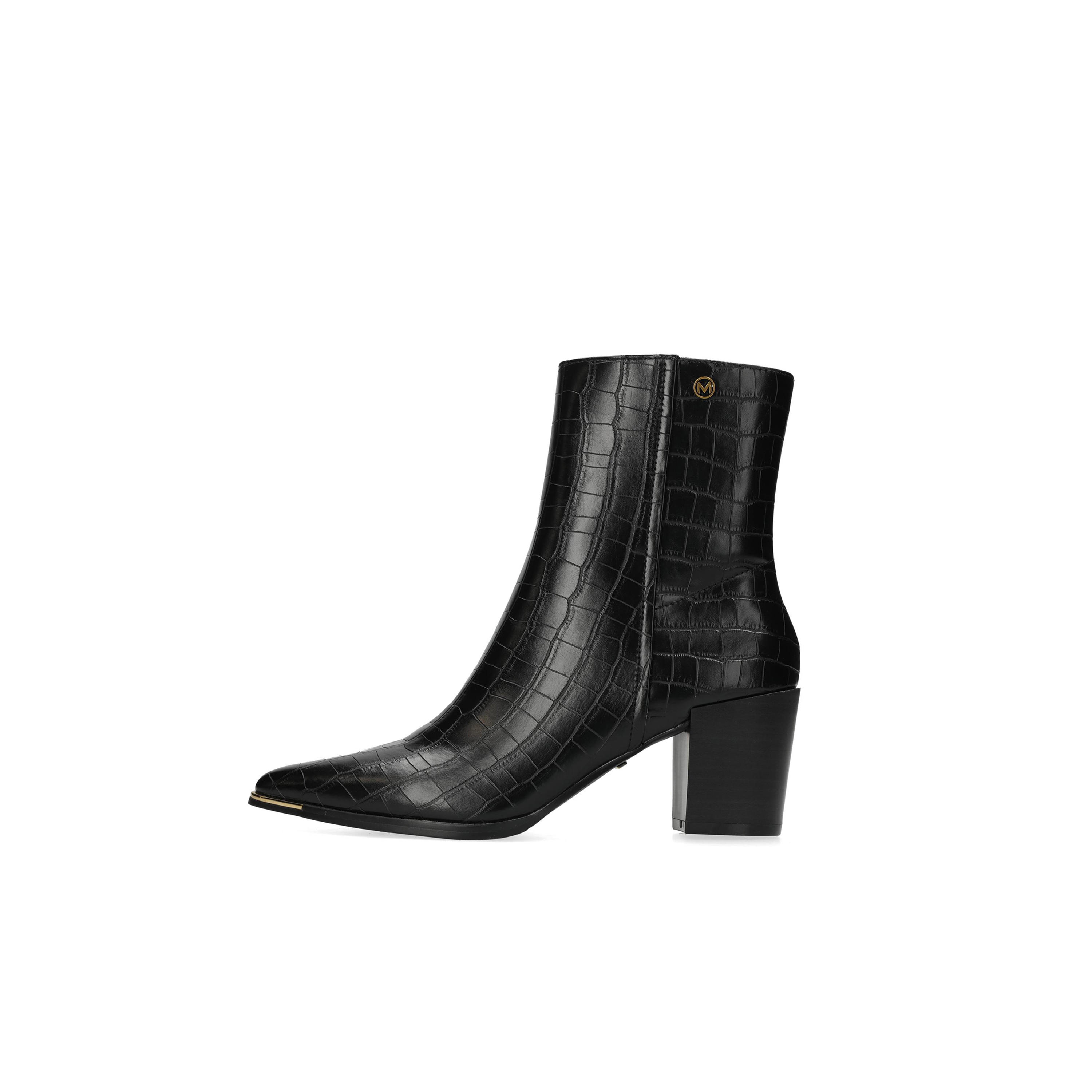 بوت بارز الملمس بطول الكاحل وبكعب عريض وسحاب إغلاق من ميكس-women-shoes-boots-image-7