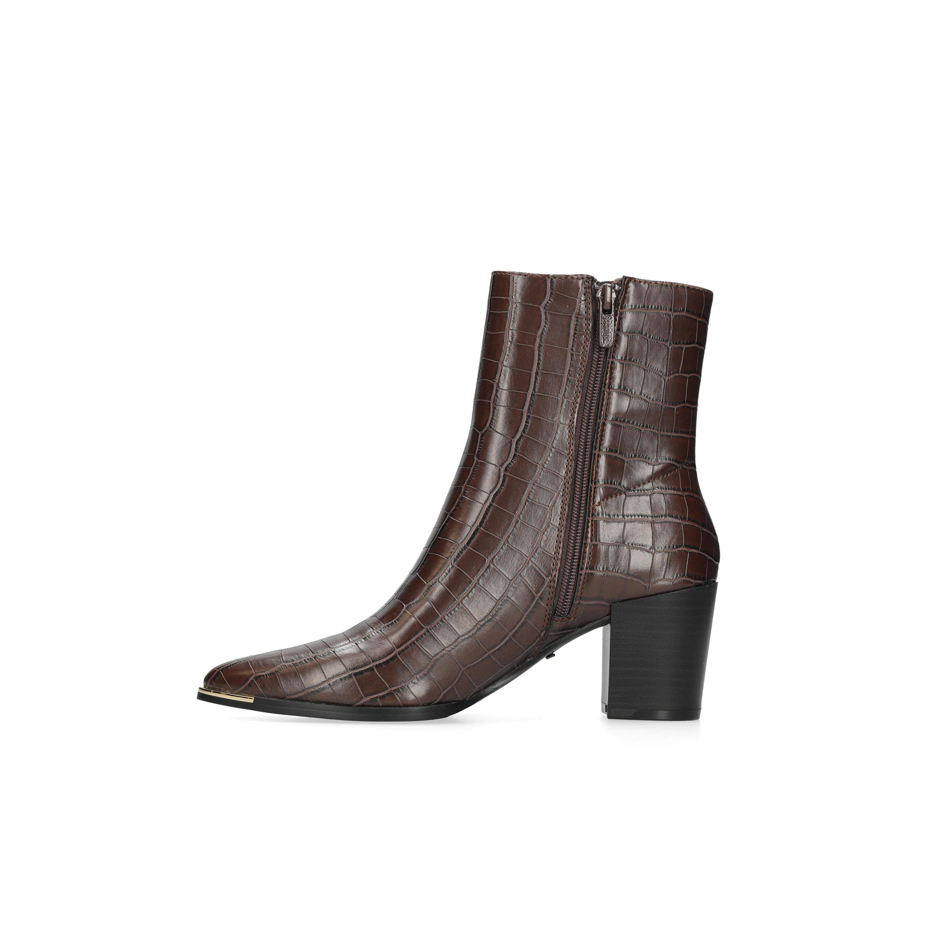 بوت بارز الملمس بطول الكاحل وبكعب عريض وسحاب إغلاق من ميكس-women-shoes-boots-image-4