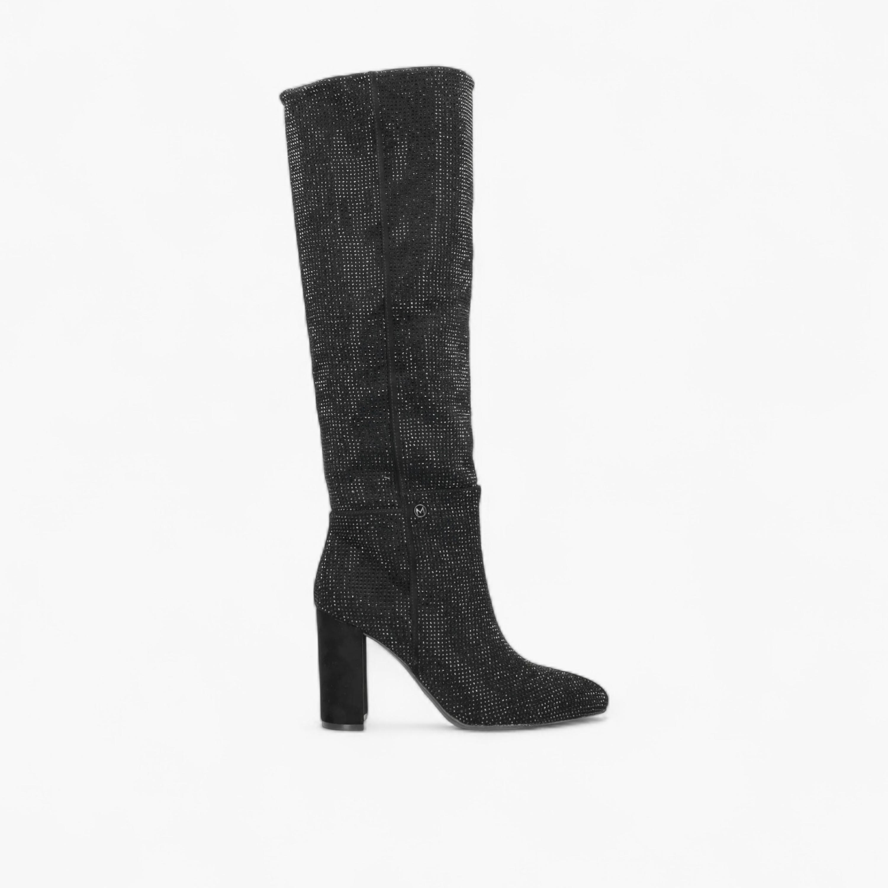 بوت طويل بتزيينات وبكعب عريض من ميكس-women-shoes-boots-image-2