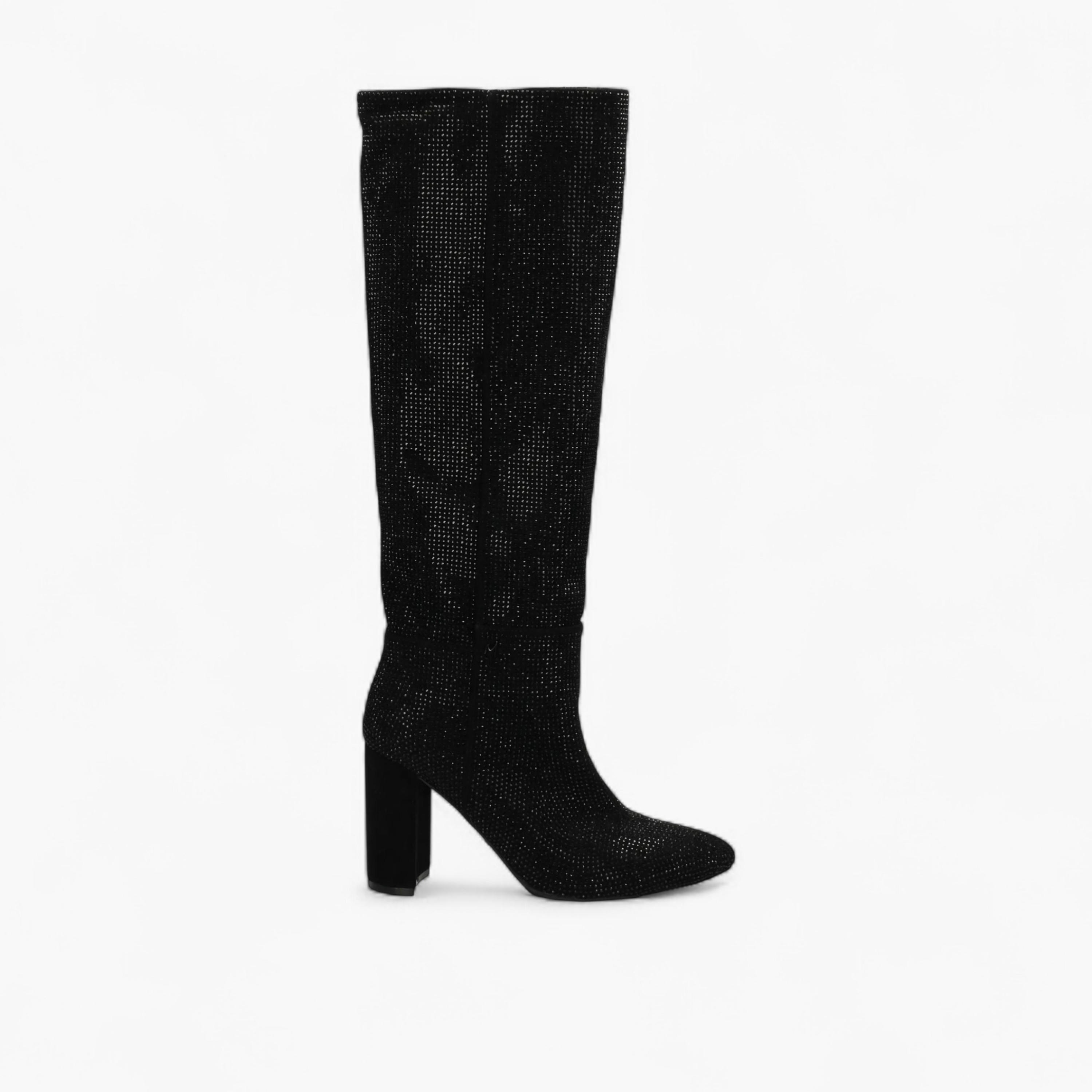 بوت طويل بتزيينات وبكعب عريض من ميكس-women-shoes-boots-image-3