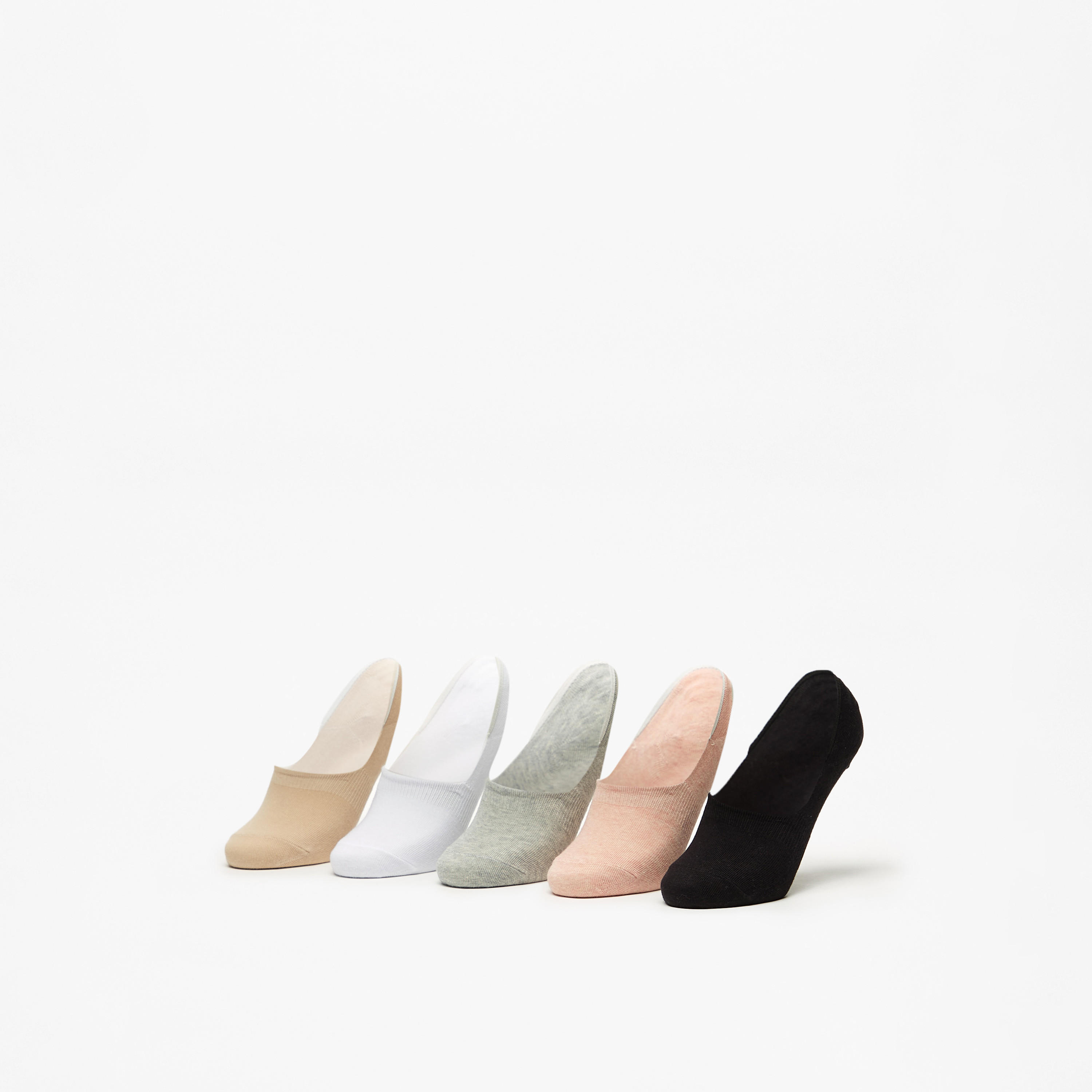 Flora Bella Solid No Show Socks - Set of 5-women-socksandstockings-image-1
