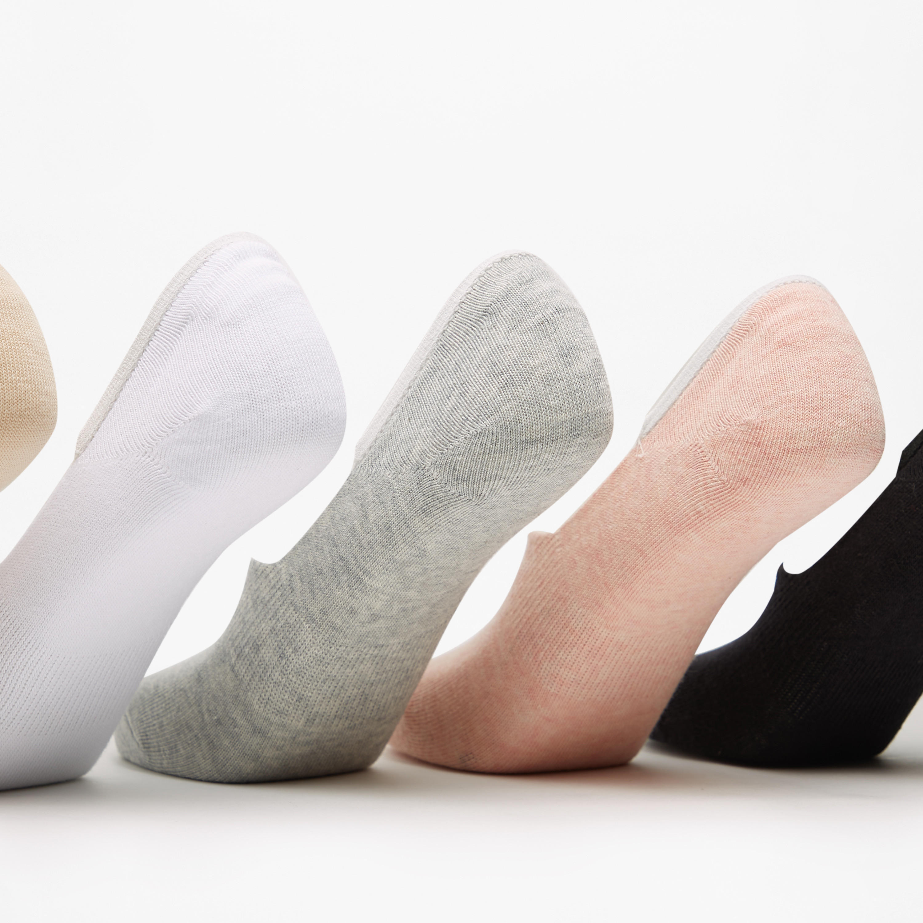 Flora Bella Solid No Show Socks - Set of 5-women-socksandstockings-image-4
