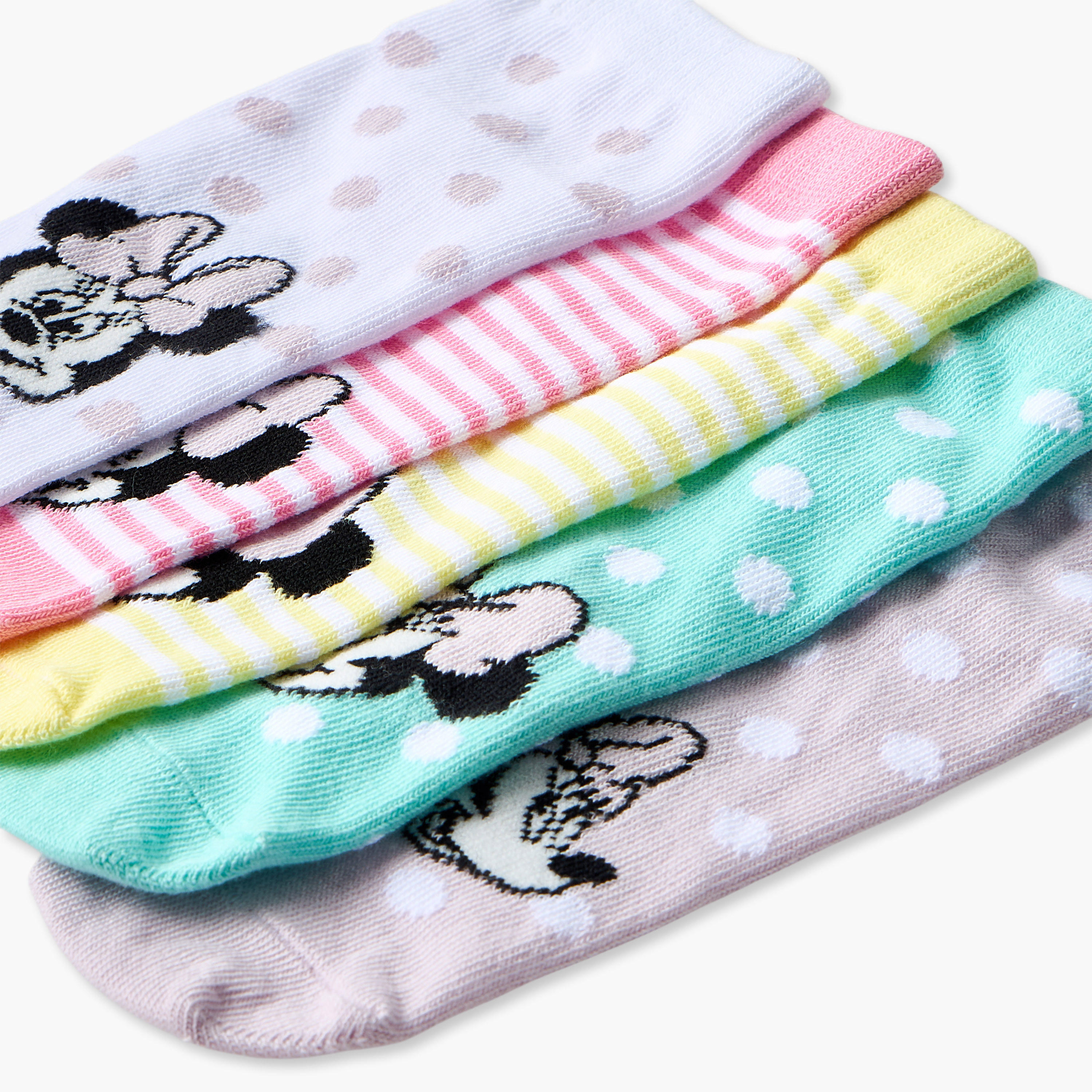 Pack of 5 Disney Ankle Length Girls Socks with Minnie Mouse Print-girls-accessories-socks-image-8