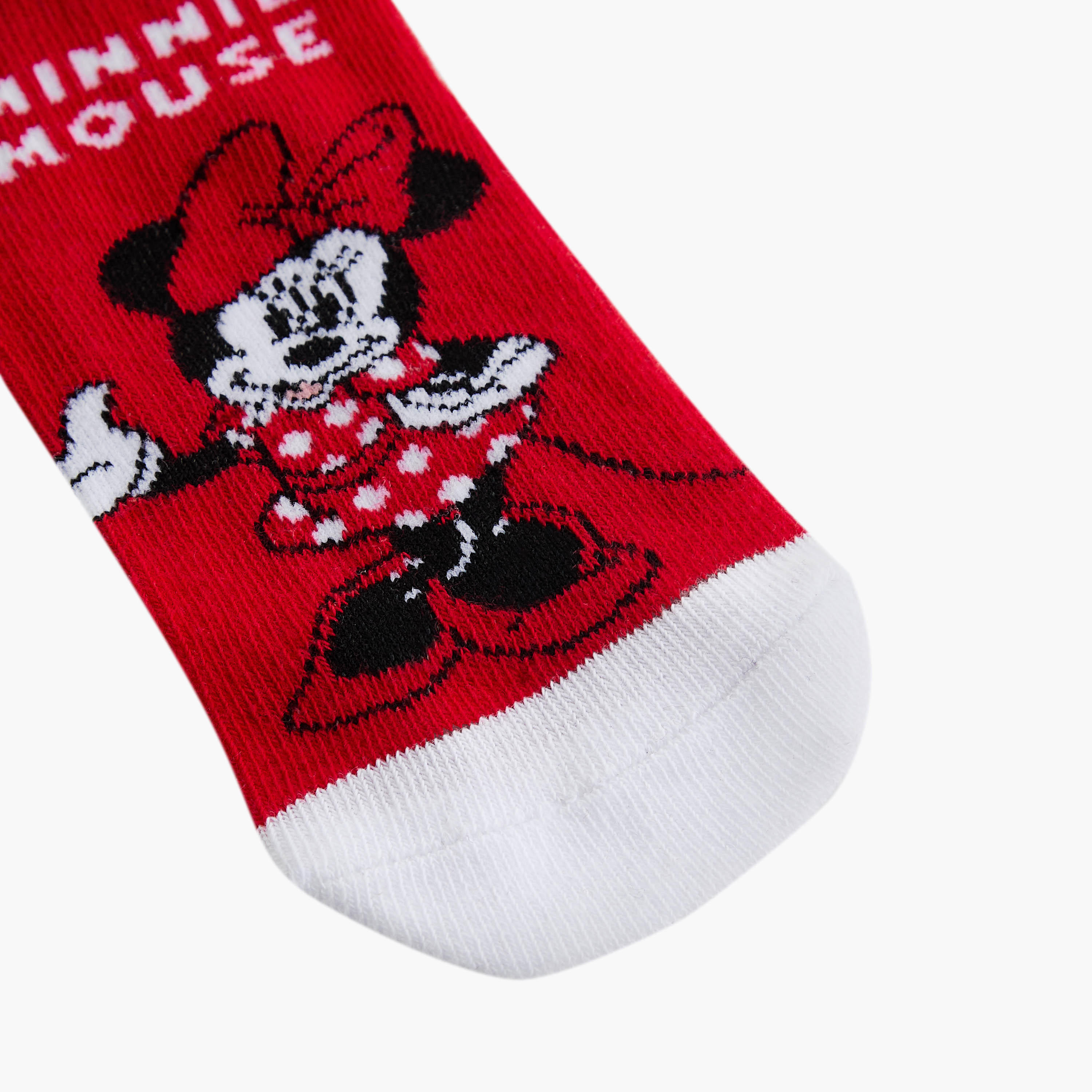 Disney Minnie Mouse Print Ankle Length Socks - Set of 3-girls-accessories-socks-image-3