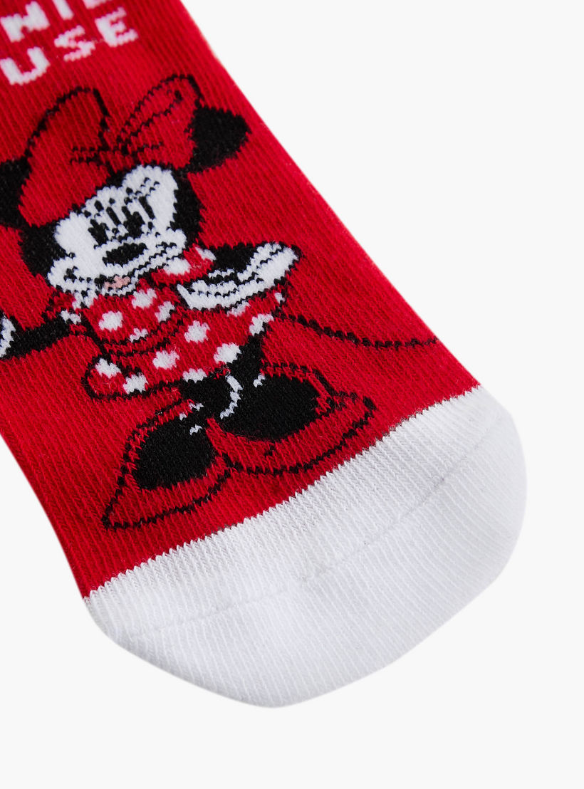 Disney Minnie Mouse Print Ankle Length Socks - Set of 3-girls-accessories-socks-image-3