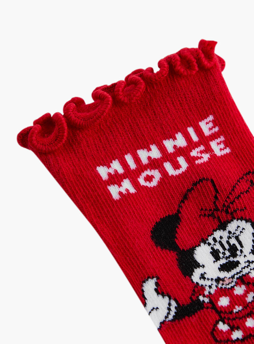 Disney Minnie Mouse Print Ankle Length Socks - Set of 3-girls-accessories-socks-image-5