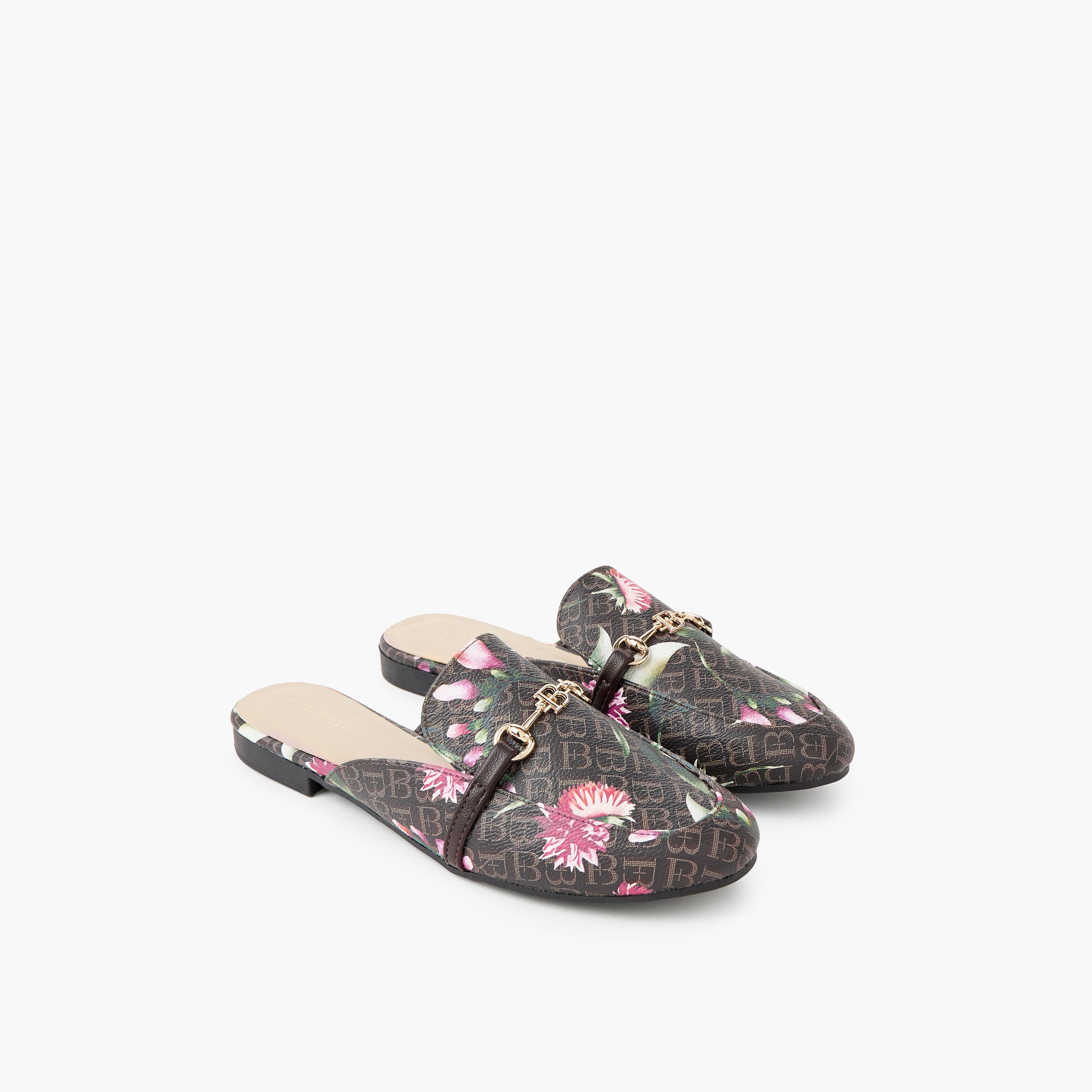 حذاء ميول بطبعات مونوجرام للنساء من فلورا بيلا-women-shoes-flats-mules-image-1