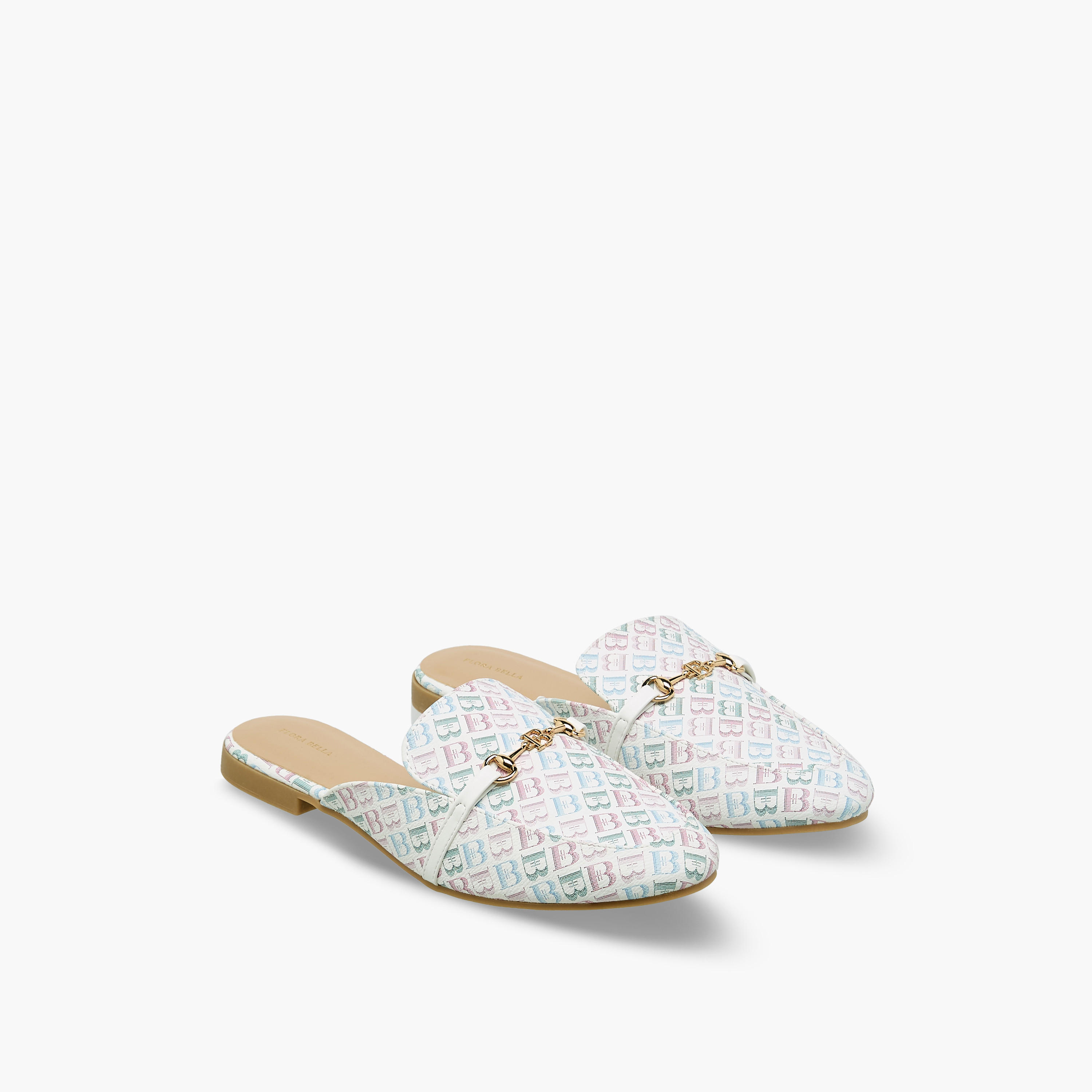 Flora Bella Women Monogram Print Mules-women-shoes-flats-mules-image-1