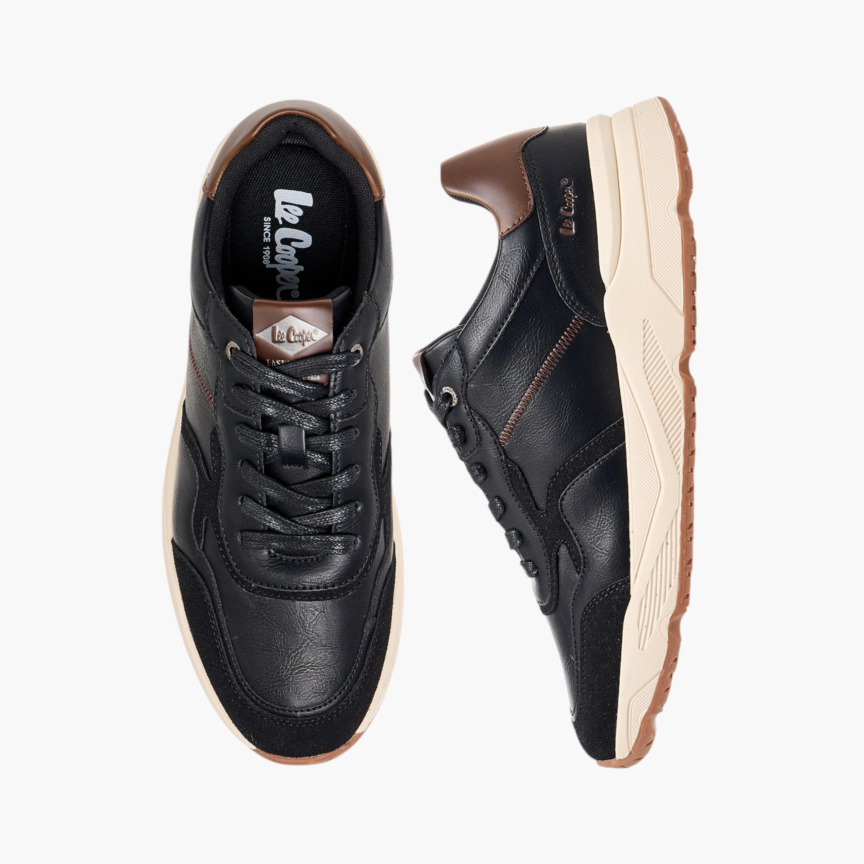 Lee Cooper Men's Panelled Lace-Up Sneakers-men-shoes-sneakers-image-1