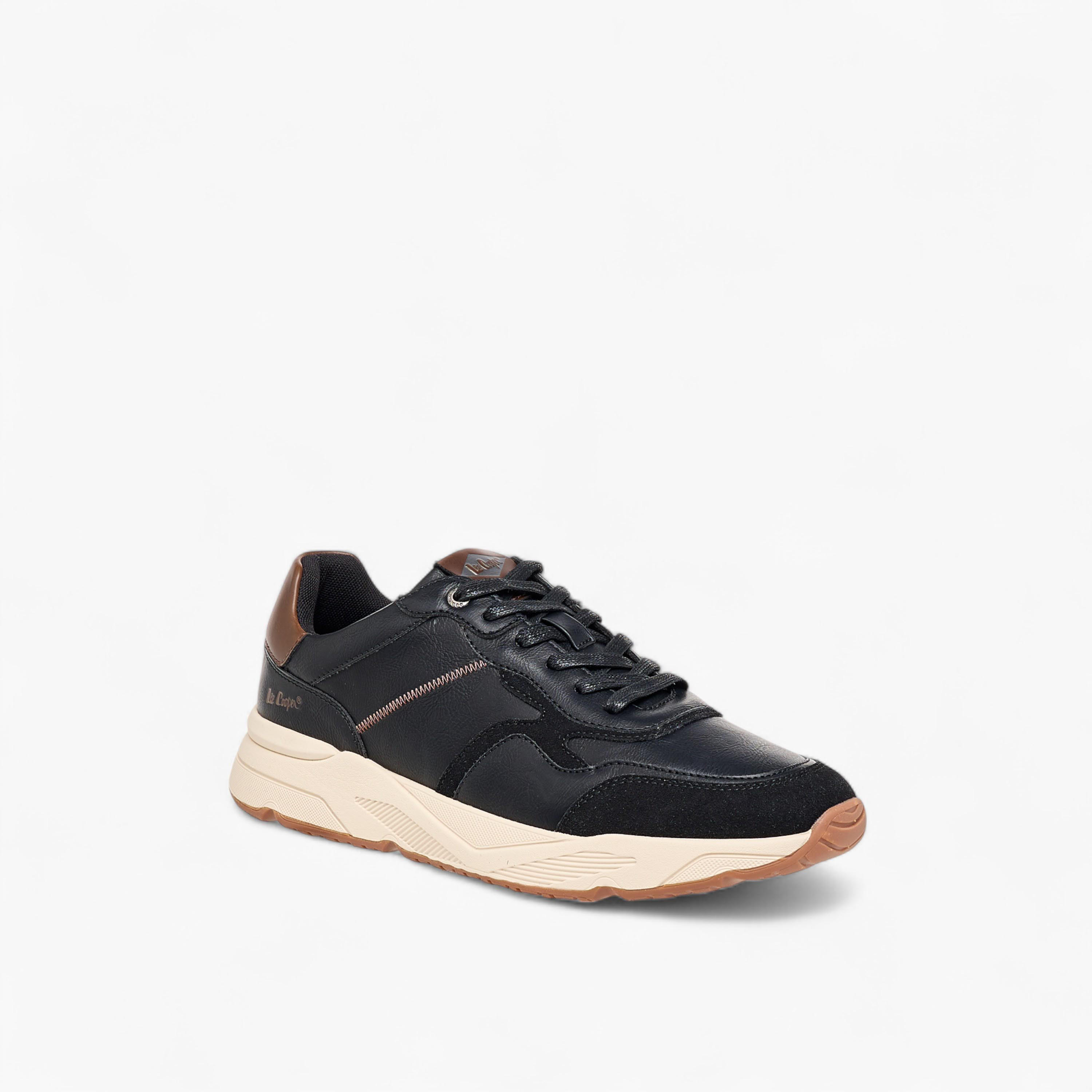 Lee Cooper Men's Panelled Lace-Up Sneakers-men-shoes-sneakers-image-2