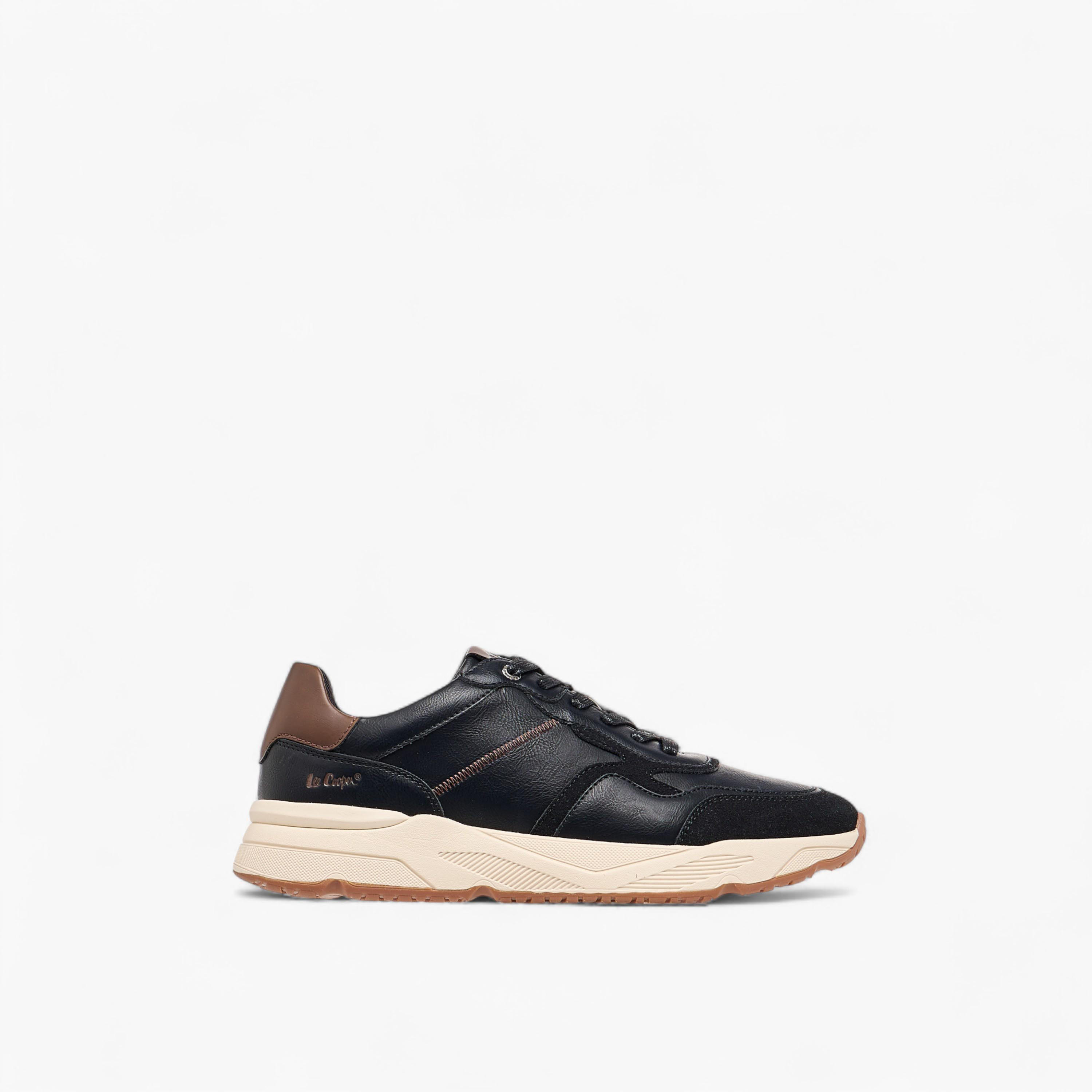 Lee Cooper Men's Panelled Lace-Up Sneakers-men-shoes-sneakers-image-3