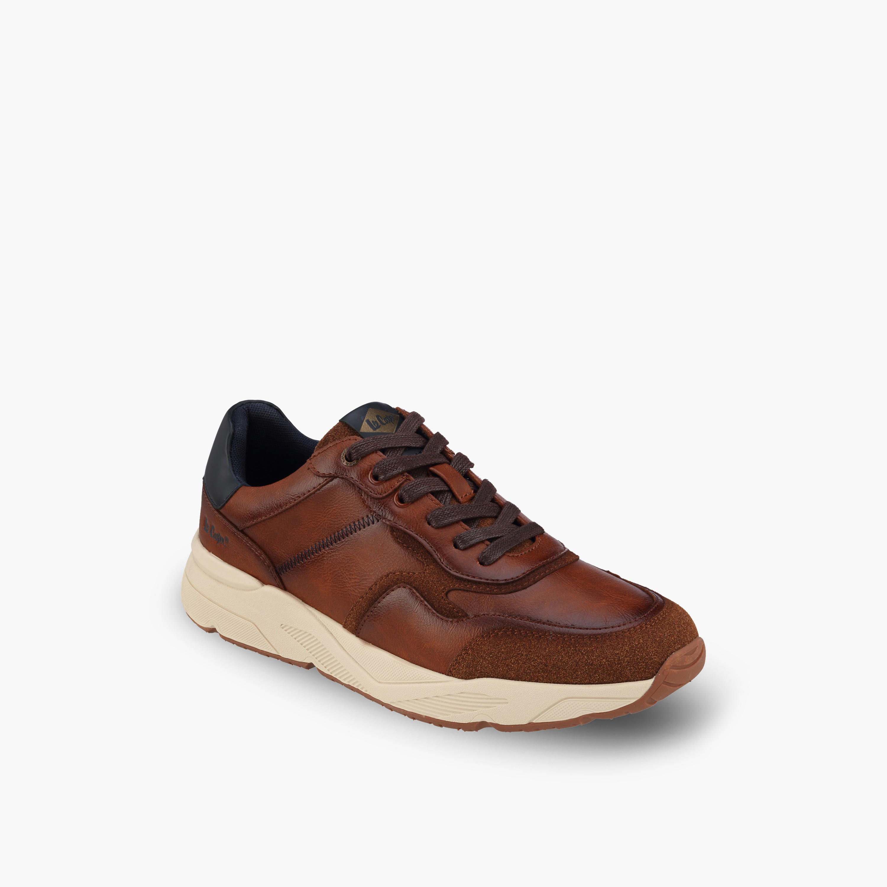 Lee Cooper Men's Panelled Lace-Up Sneakers-men-shoes-sneakers-image-2