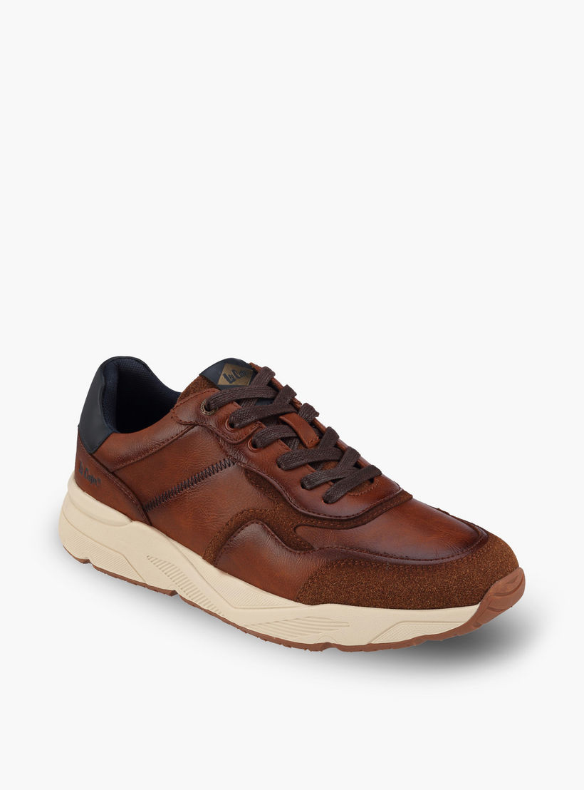 Lee Cooper Men's Panelled Lace-Up Sneakers-men-shoes-sneakers-image-2