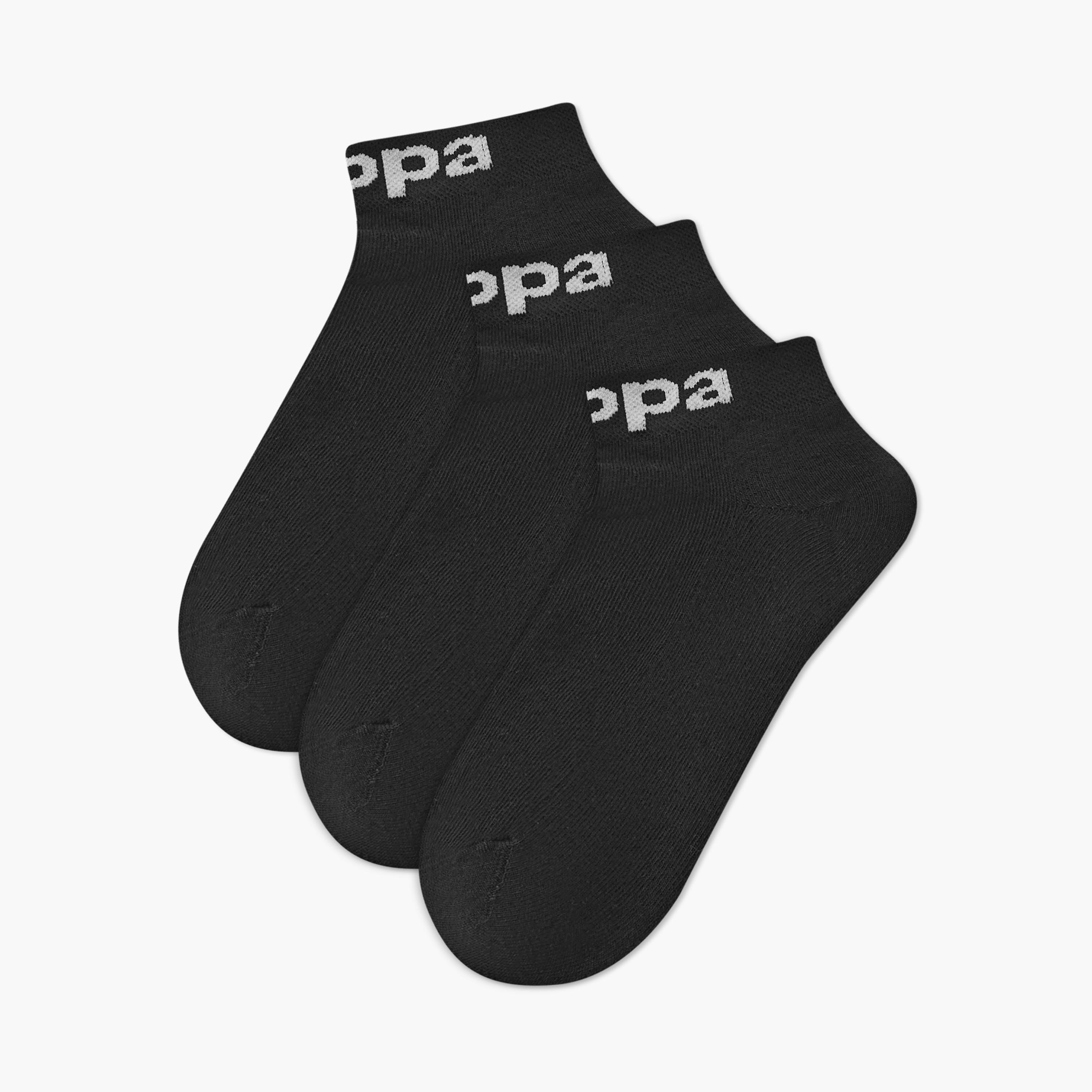طقم جوارب طول الكاحل 3 أزواج بطبعات شعار من كابا-men-socks-image-1