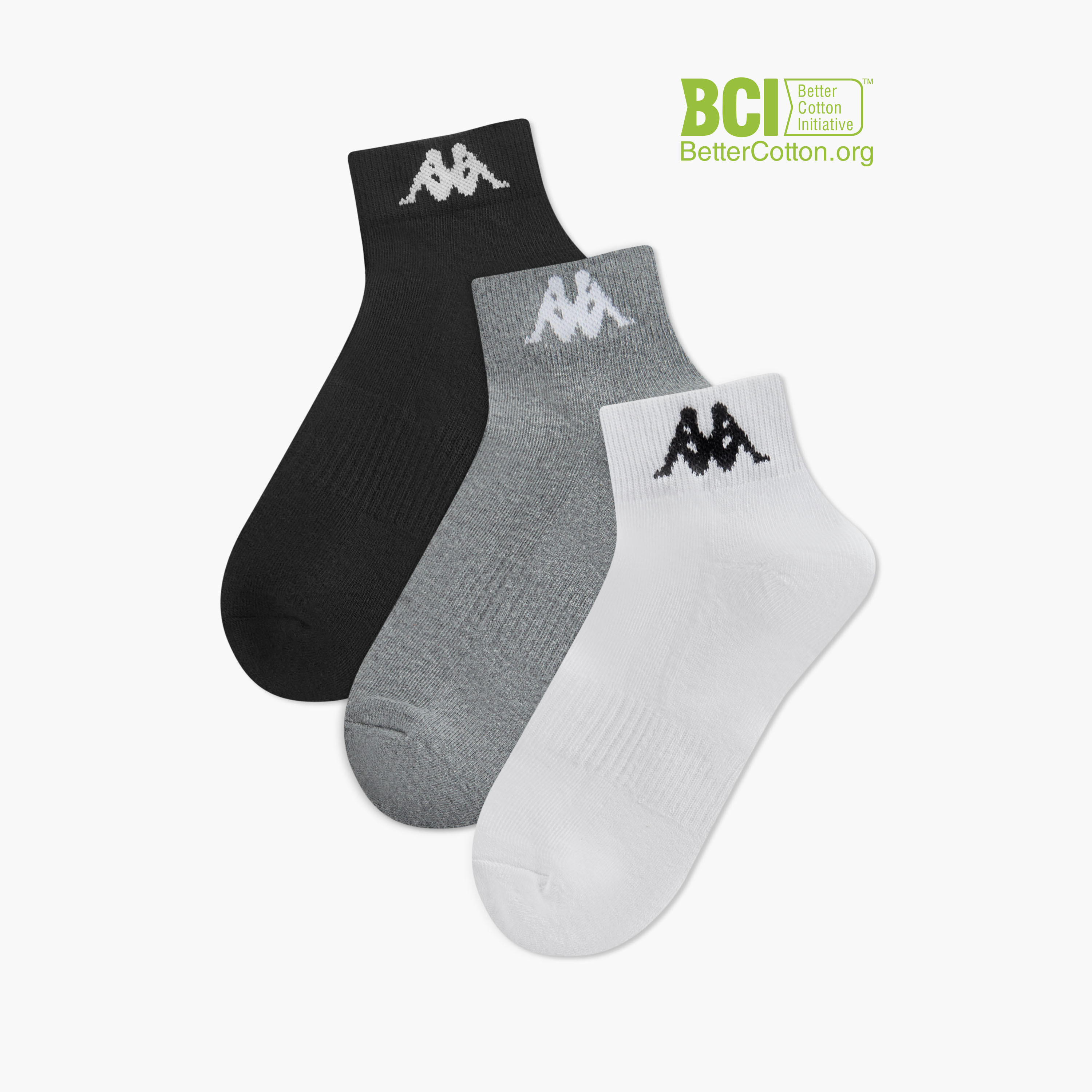 Kappa Printed Ankle Length Cushioned Sports Socks - Set of 3-men-socks-image-1
