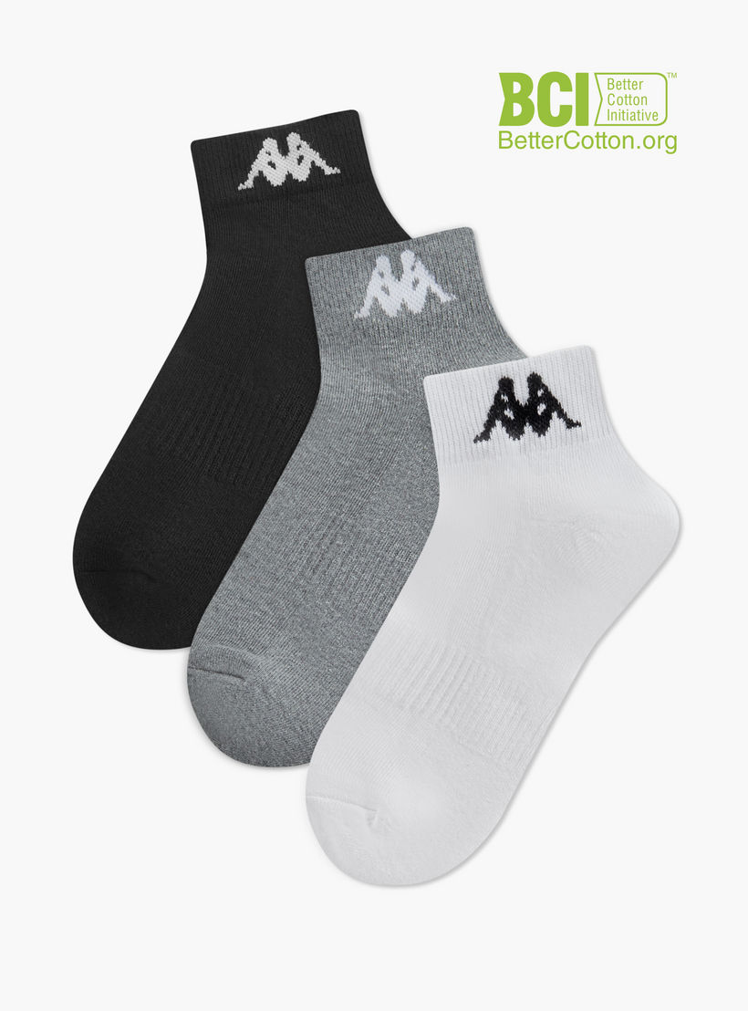 Kappa Printed Ankle Length Cushioned Sports Socks - Set of 3-men-socks-image-1
