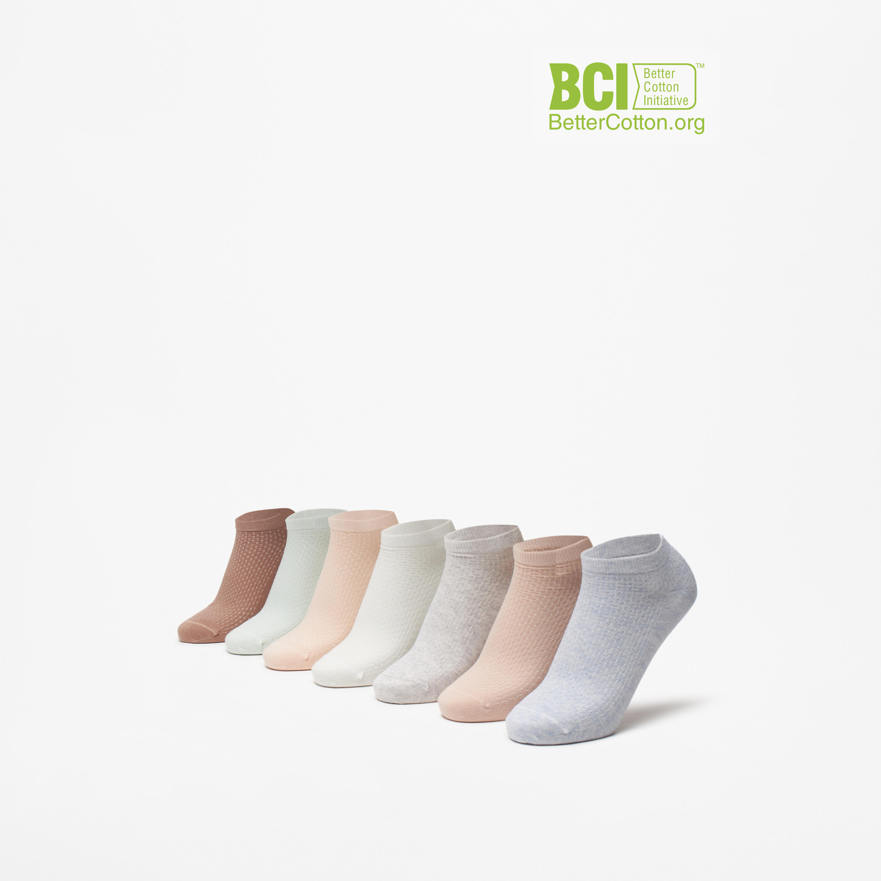 Celeste Textured Ankle Length Socks - Set of 7-women-socksandstockings-image-1