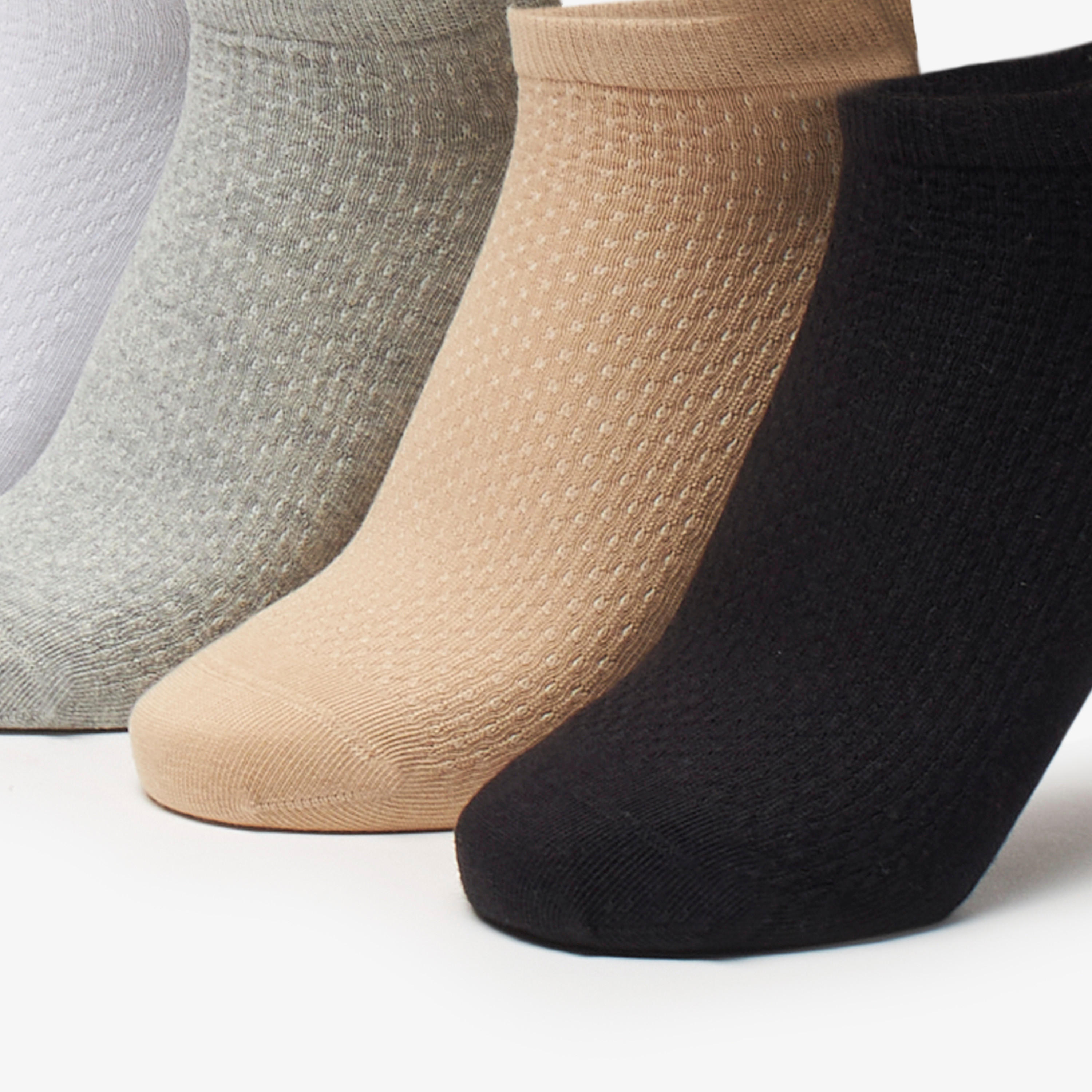 Celeste Solid Ankle Length Socks - Set of 7-women-socksandstockings-image-2