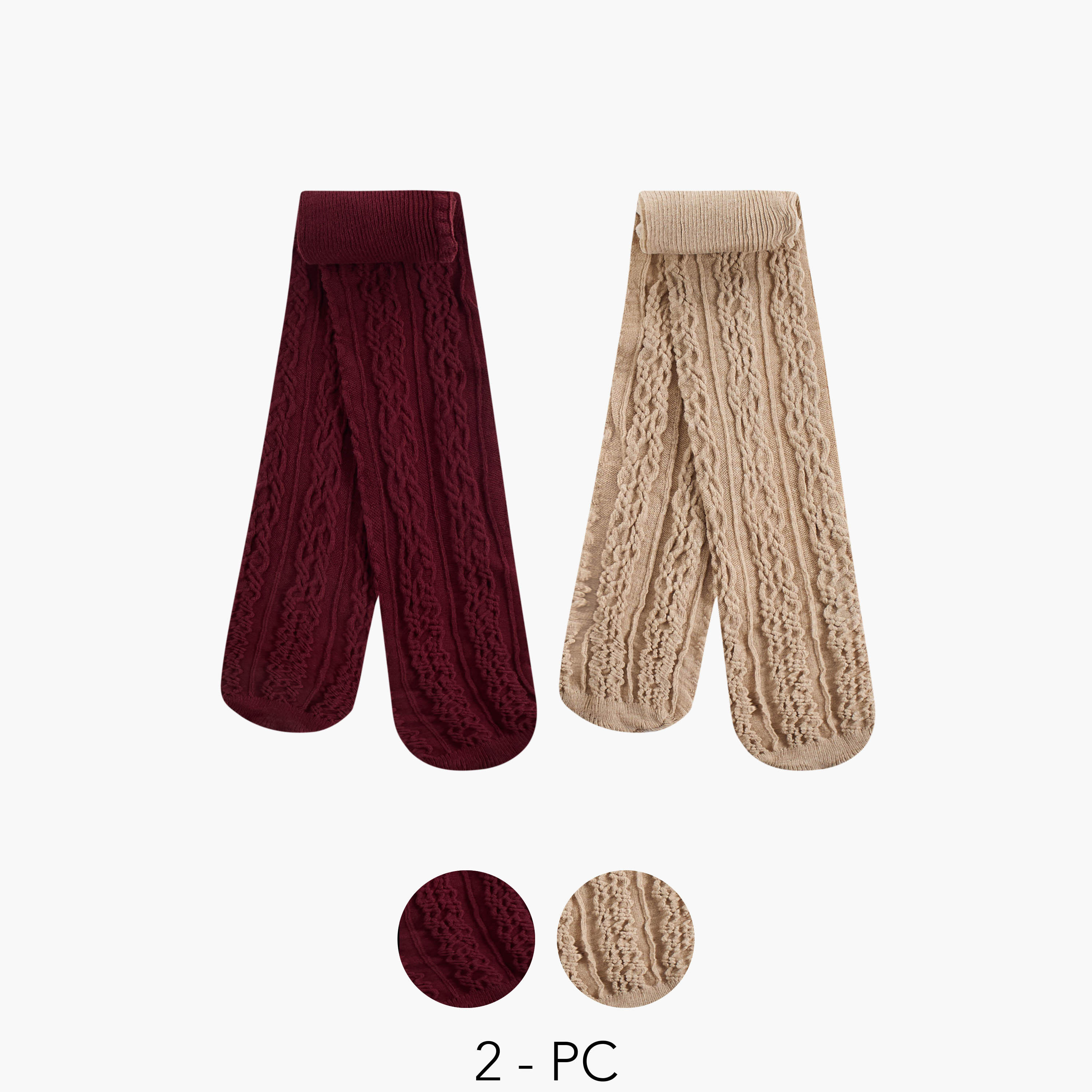 Little Missy Textured Tights - Set of 2-girls-accessories-socks-image-1