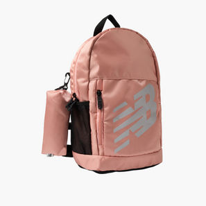 New Balance Logo Print School Backpack with Pencil Pouch - 14x28x43 cm-school-image-1