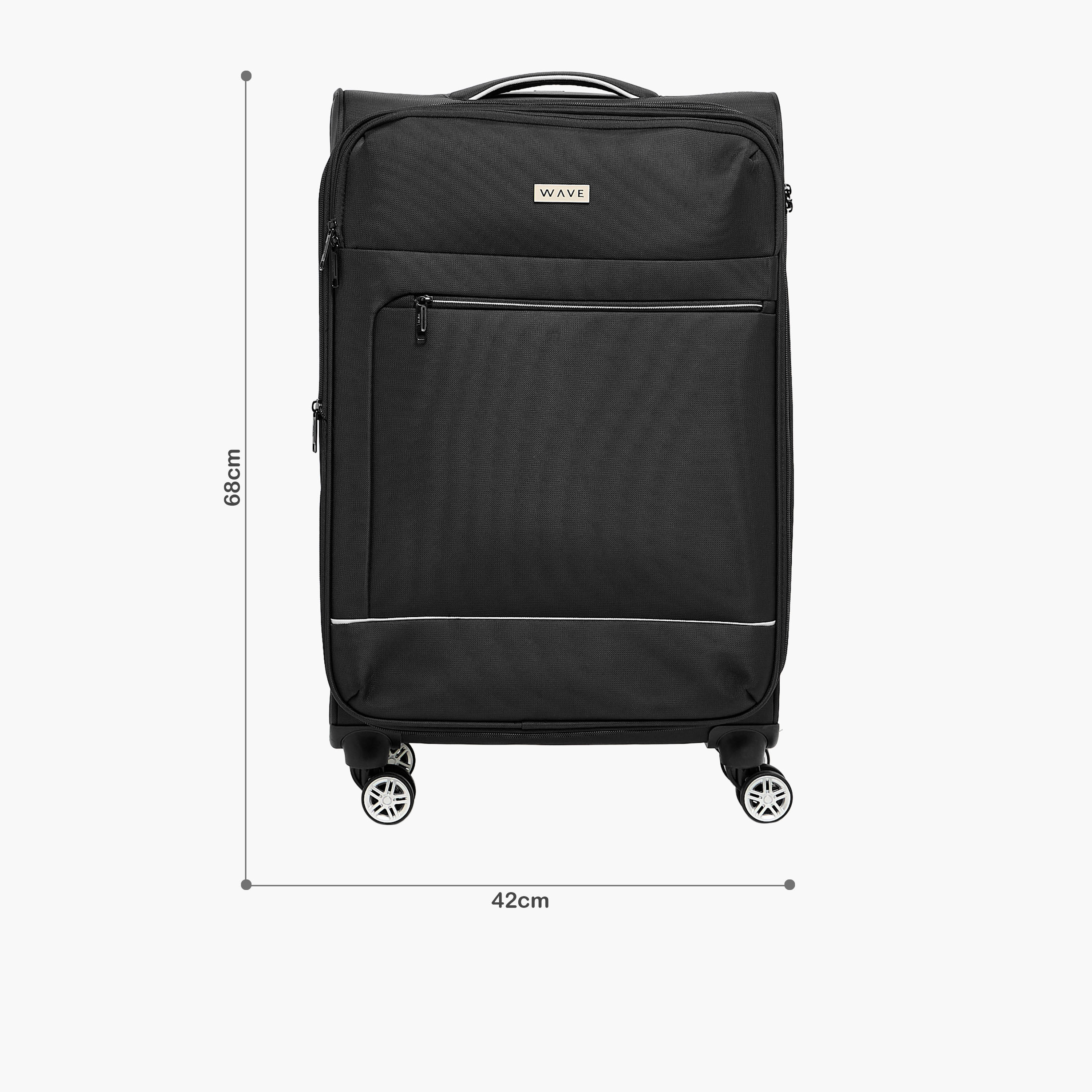 WAVE Solid Softcase Trolley Bag with Retractable Handle-travel-luggagesandbags-luggage-image-2
