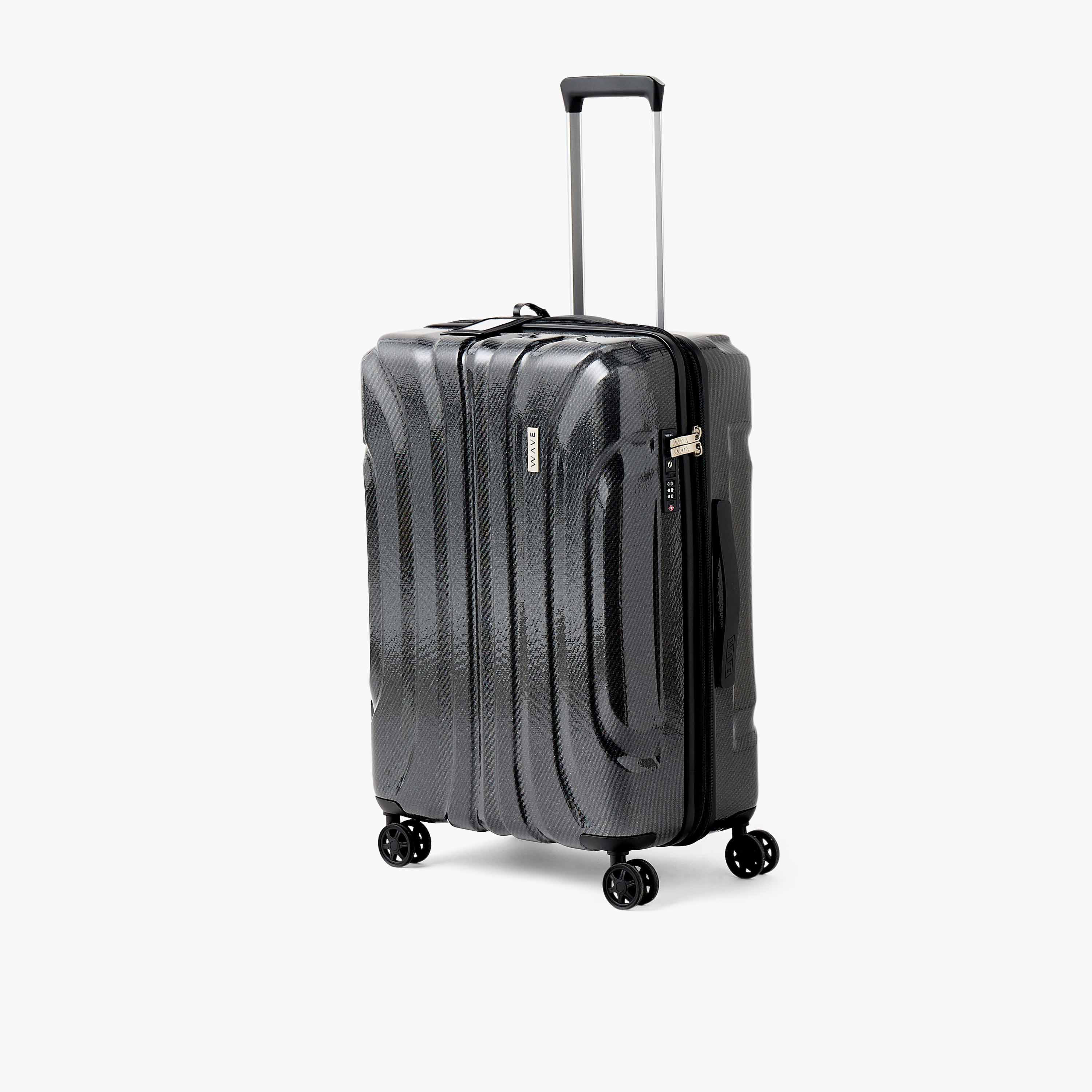 WAVE Textured Trolley Bag with Retractable Handle - 24 inches Check-In Bag-travel-luggagesandbags-luggage-image-11