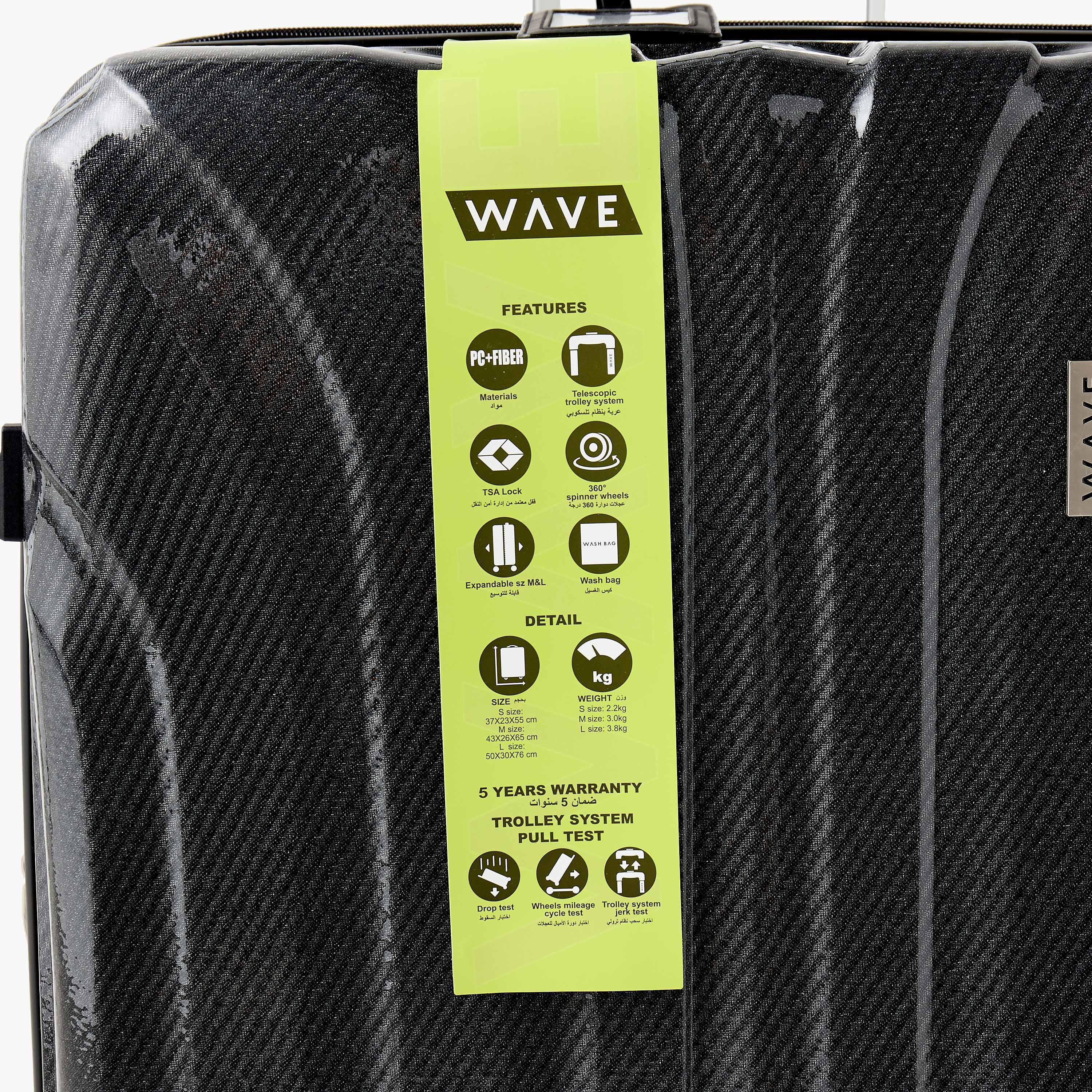 WAVE Textured Trolley Bag with Retractable Handle - 24 inches Check-In Bag-travel-luggagesandbags-luggage-image-9
