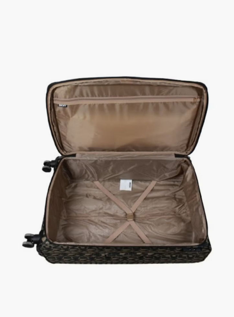 DKNY Monogram Print Softcase Luggage Trolley with Retractable Handle - 20 inches Cabin Bag-travel-luggagesandbags-luggage-image-3