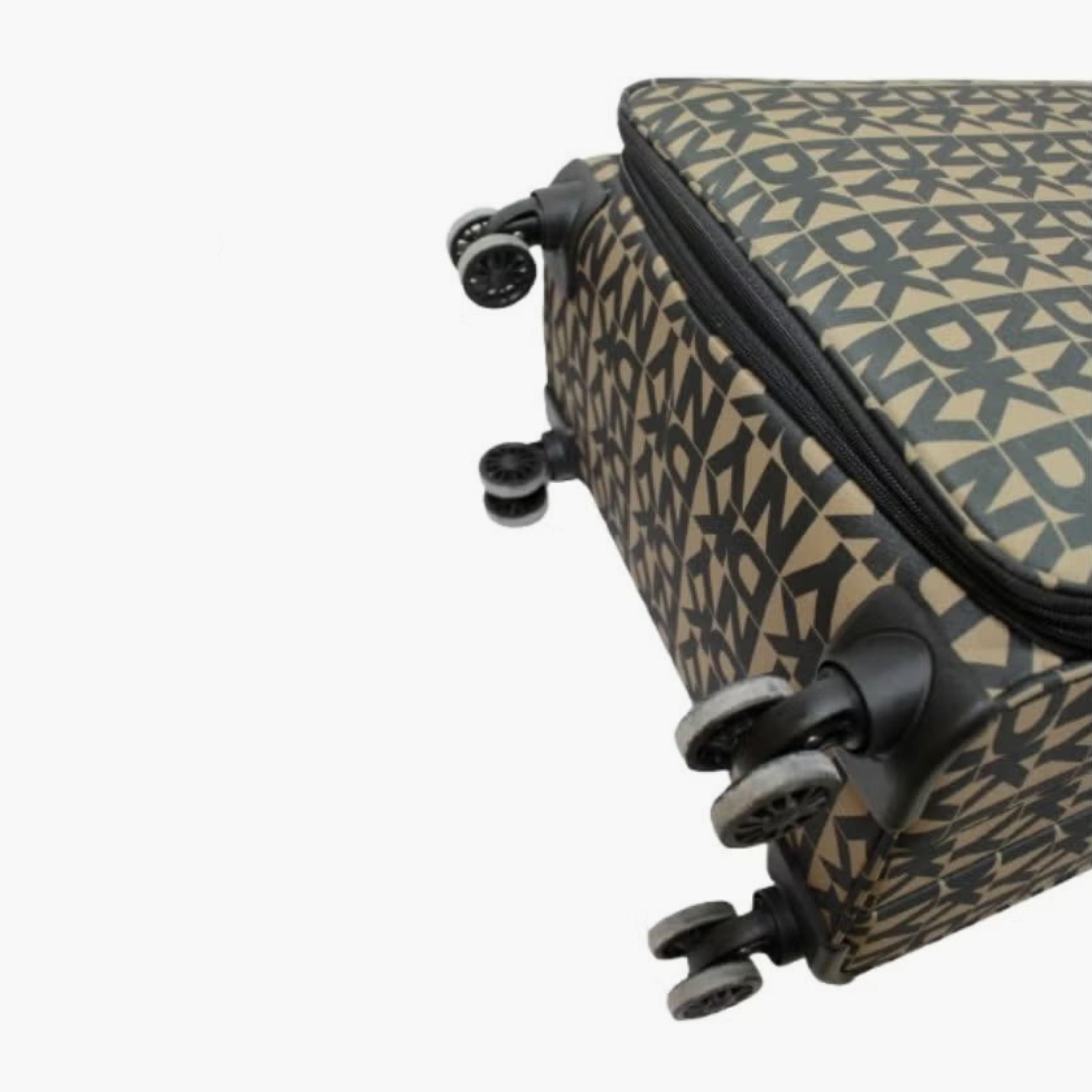 DKNY Monogram Print Softcase Luggage Trolley with Retractable Handle - 20 inches Cabin Bag-travel-luggagesandbags-luggage-image-4