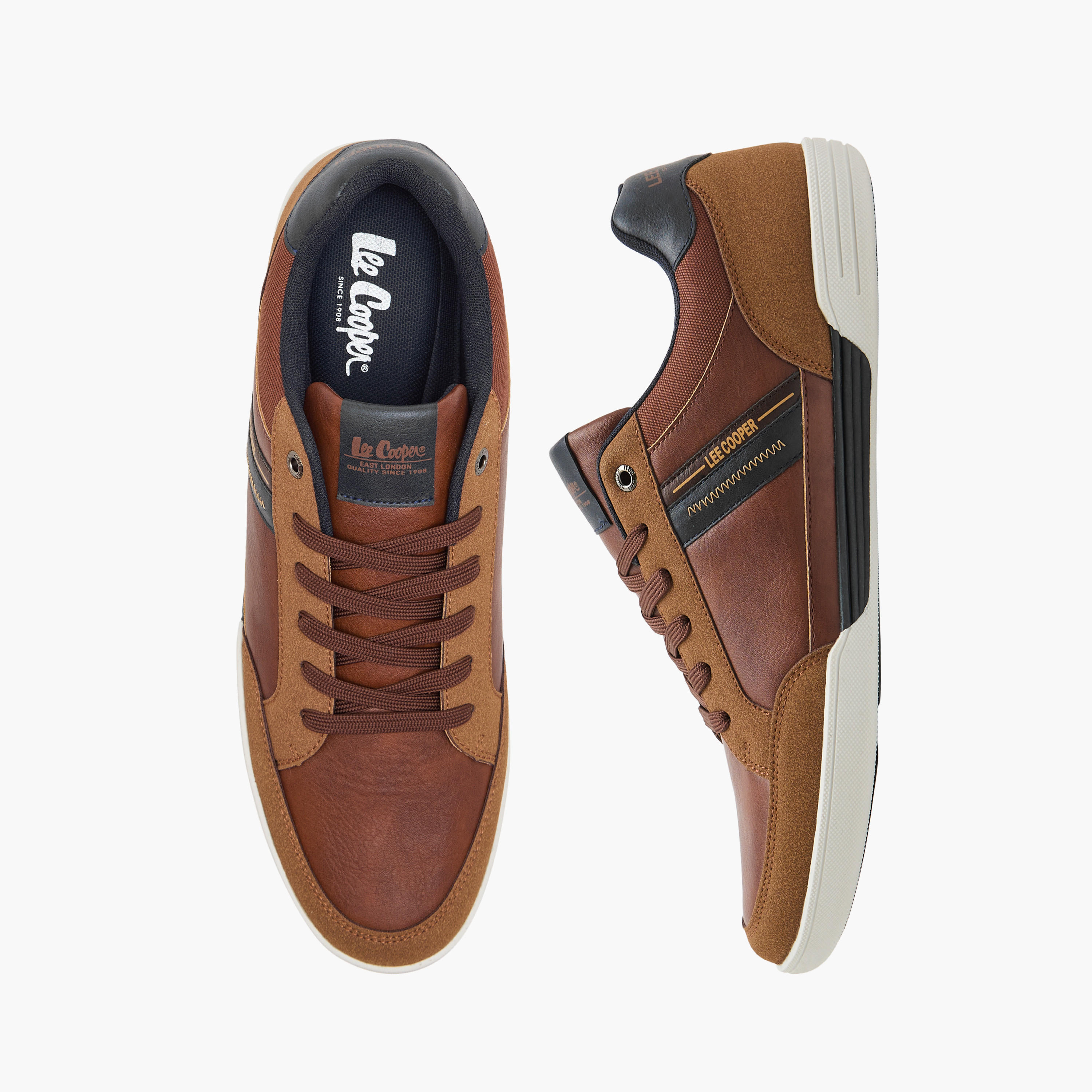 Lee Cooper Men's Panelled Sneakers with Lace-Up Closure-men-shoes-sneakers-image-1