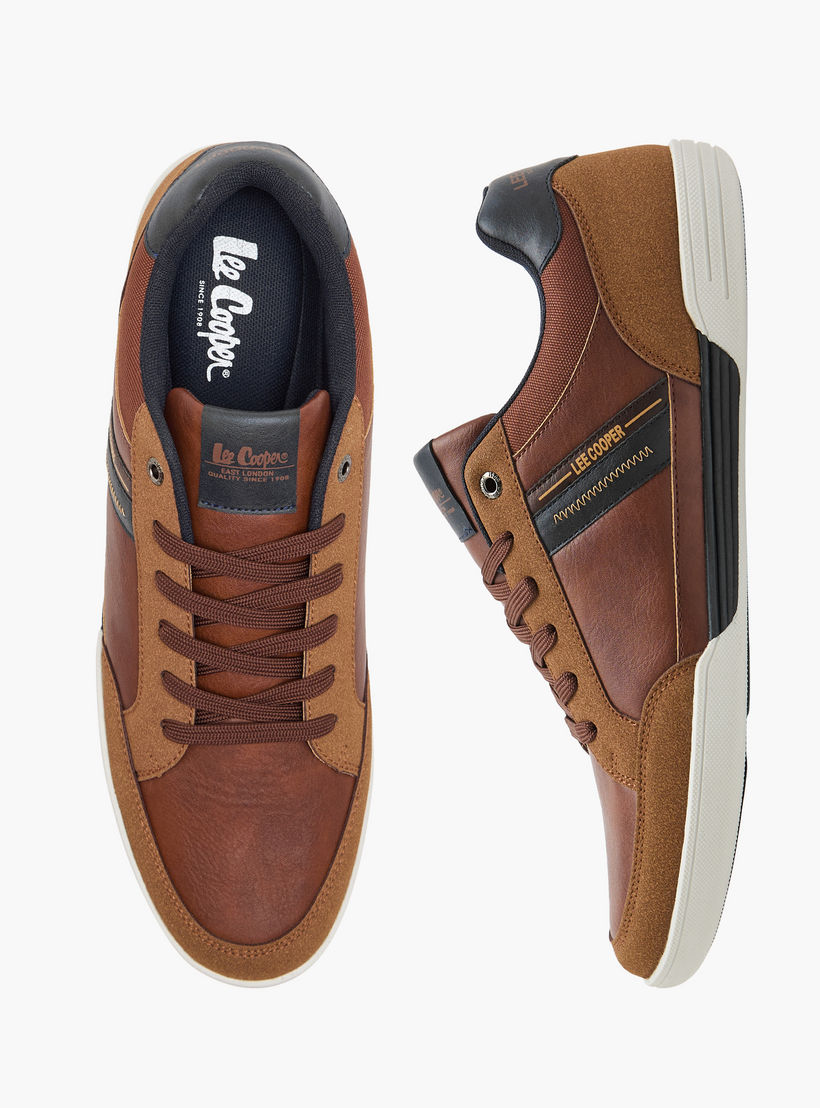 Lee Cooper Men's Panelled Sneakers with Lace-Up Closure-men-shoes-sneakers-image-1
