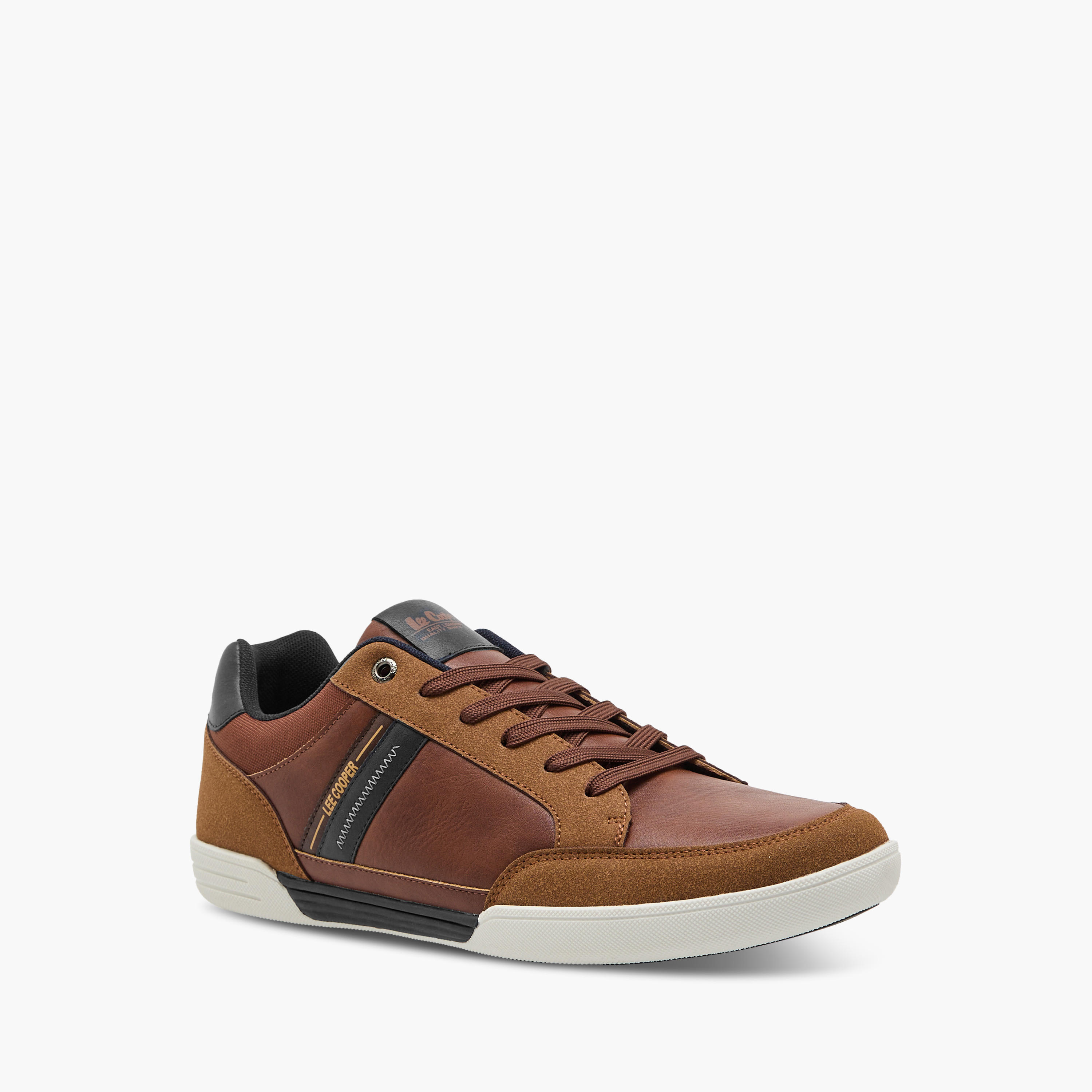 Lee Cooper Men's Panelled Sneakers with Lace-Up Closure-men-shoes-sneakers-image-2