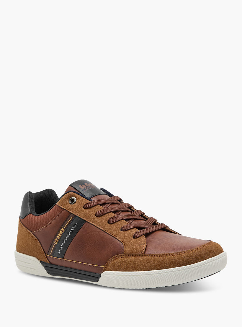 Lee Cooper Men's Panelled Sneakers with Lace-Up Closure-men-shoes-sneakers-image-2