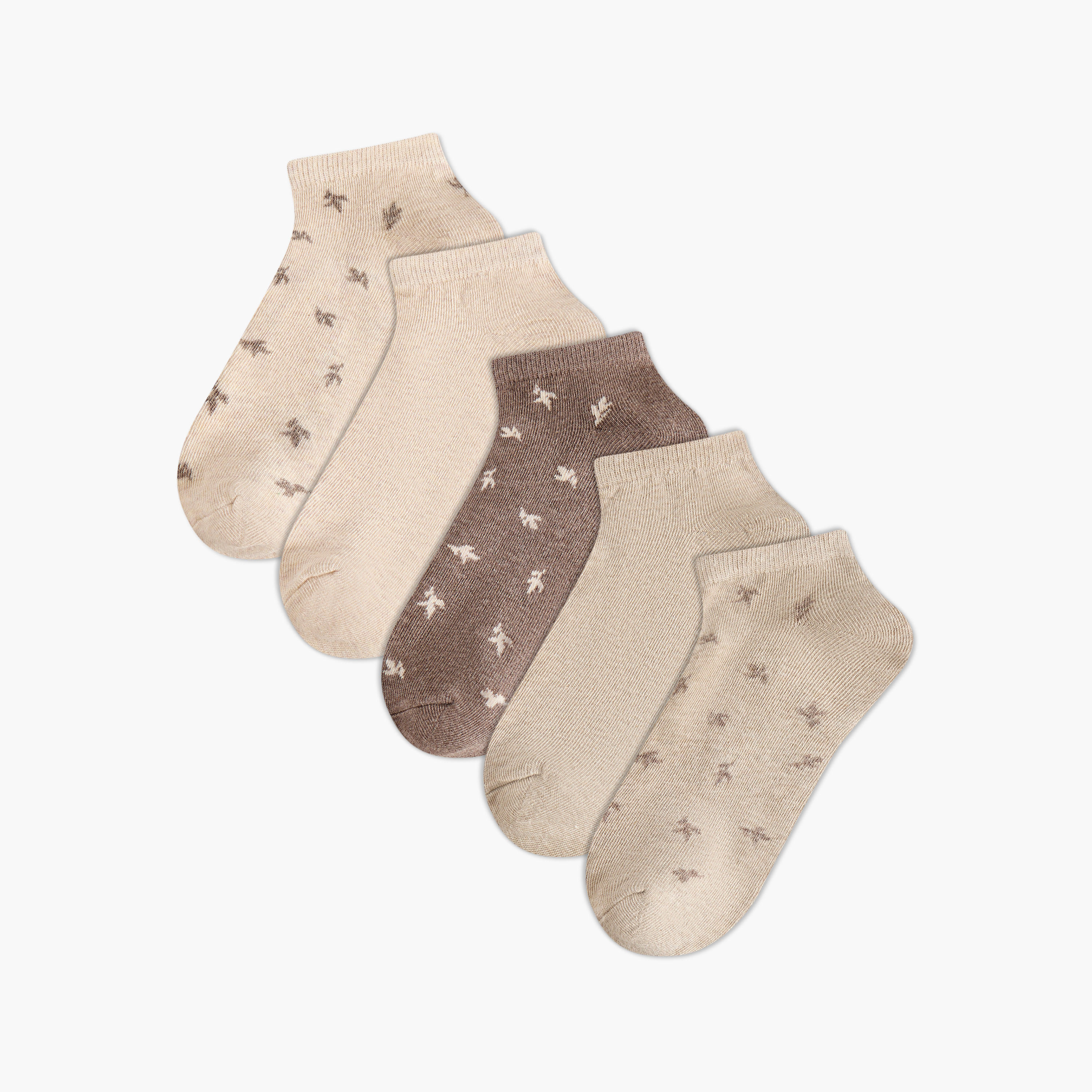Flora Bella Pack of 5 Ankle Length Cotton Socks-women-socksandstockings-image-1